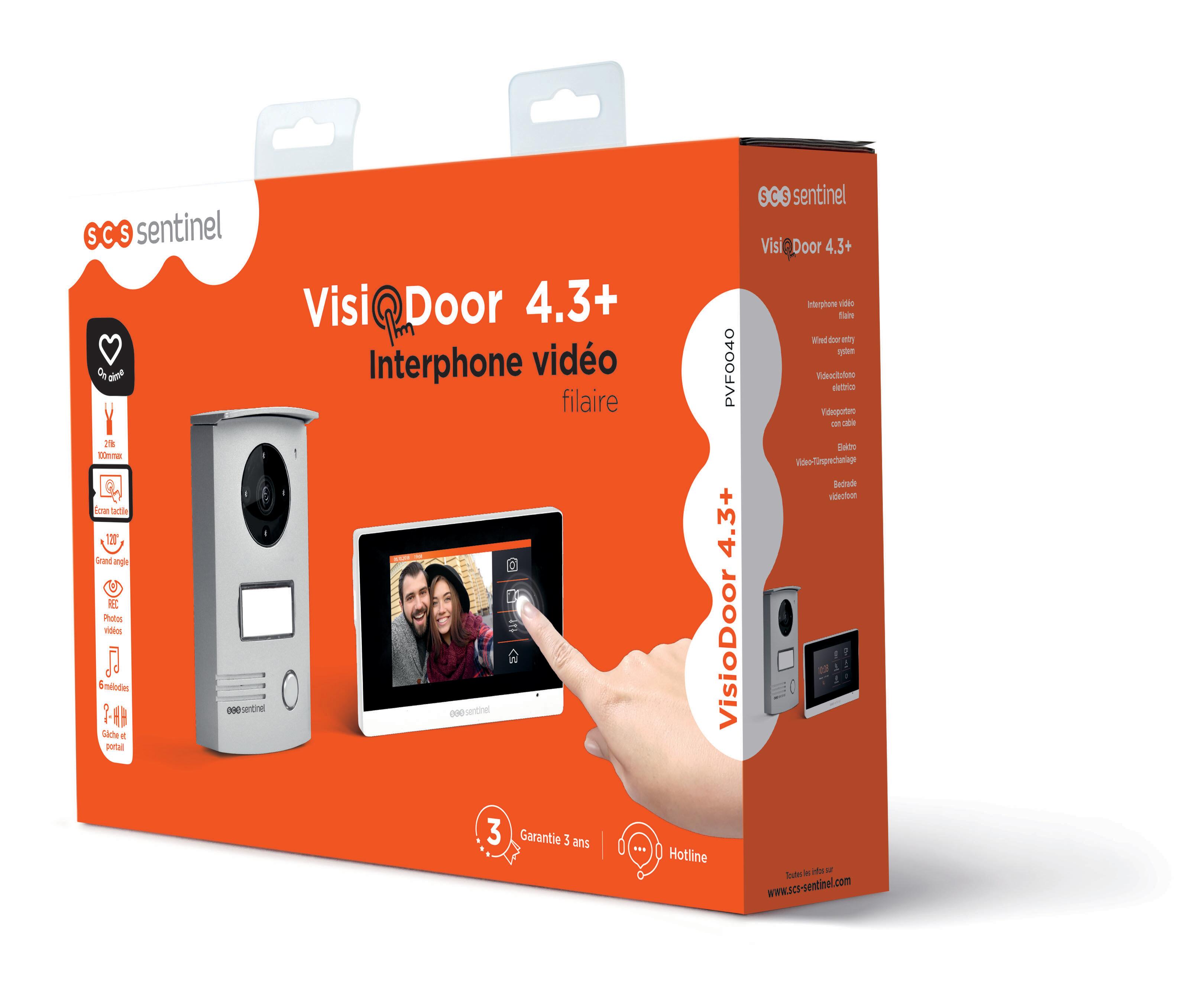 Visiophone filaire SCS SENTINEL 2 fils Visiodoor 4,3+ - 4