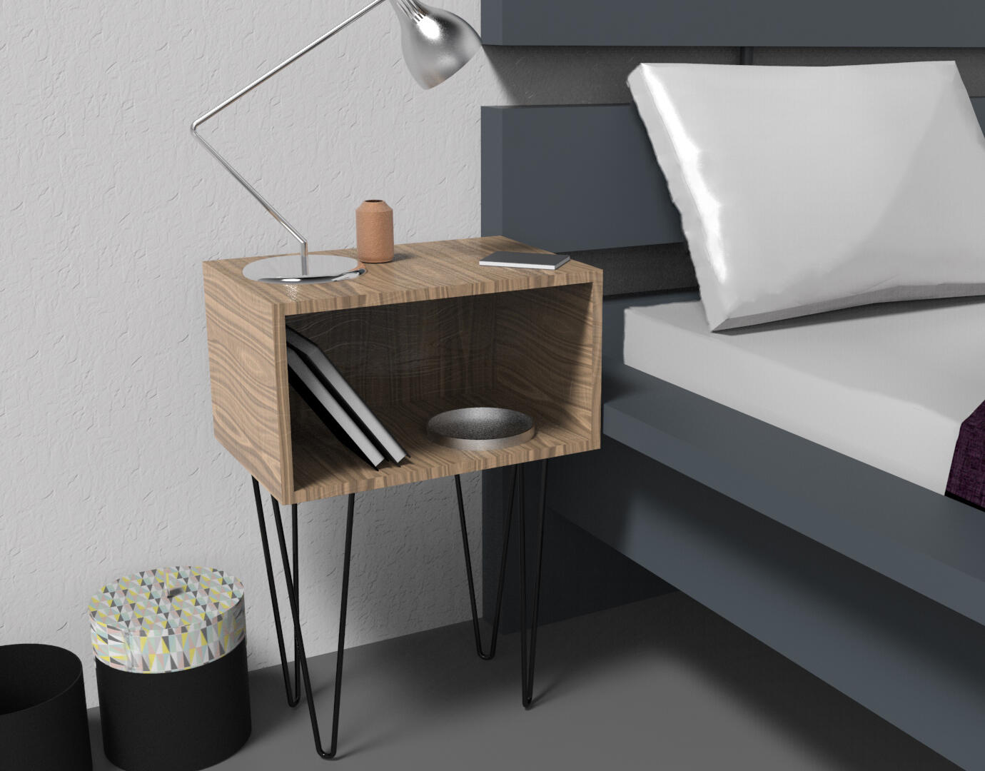 Pied de meuble design CIME, noir, hauteur 40 cm - 3