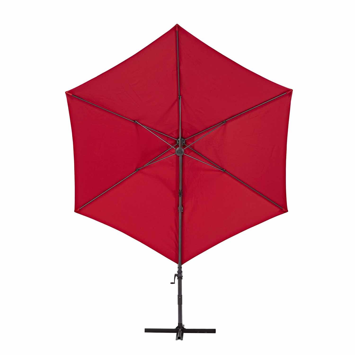 Parasol déporté hexagonal rouge Avea NATERIAL L.292 x l.292 cm - 8