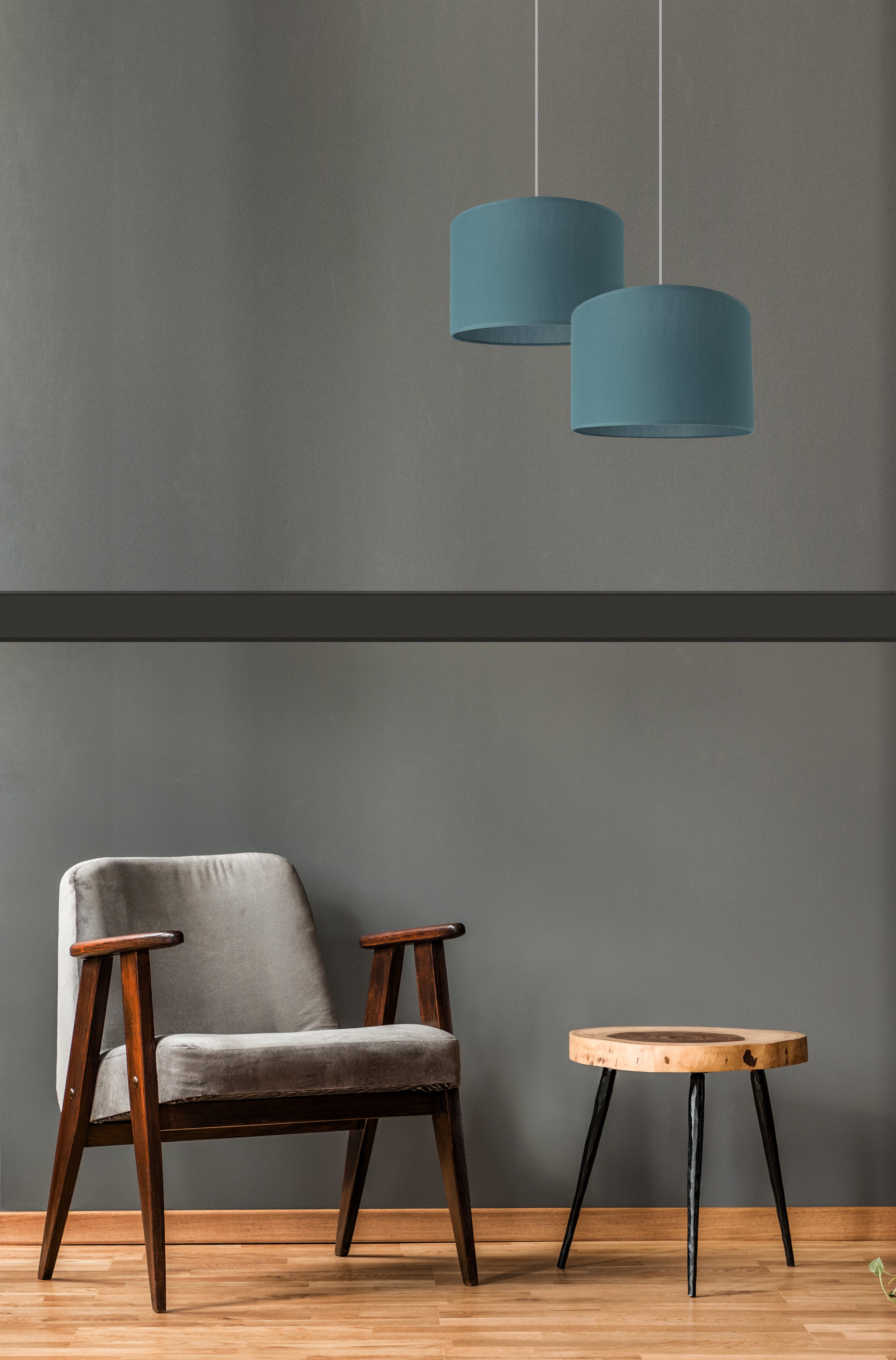 Suspension Natt polyester, bleu, Diam.29 cm, E27 - 3
