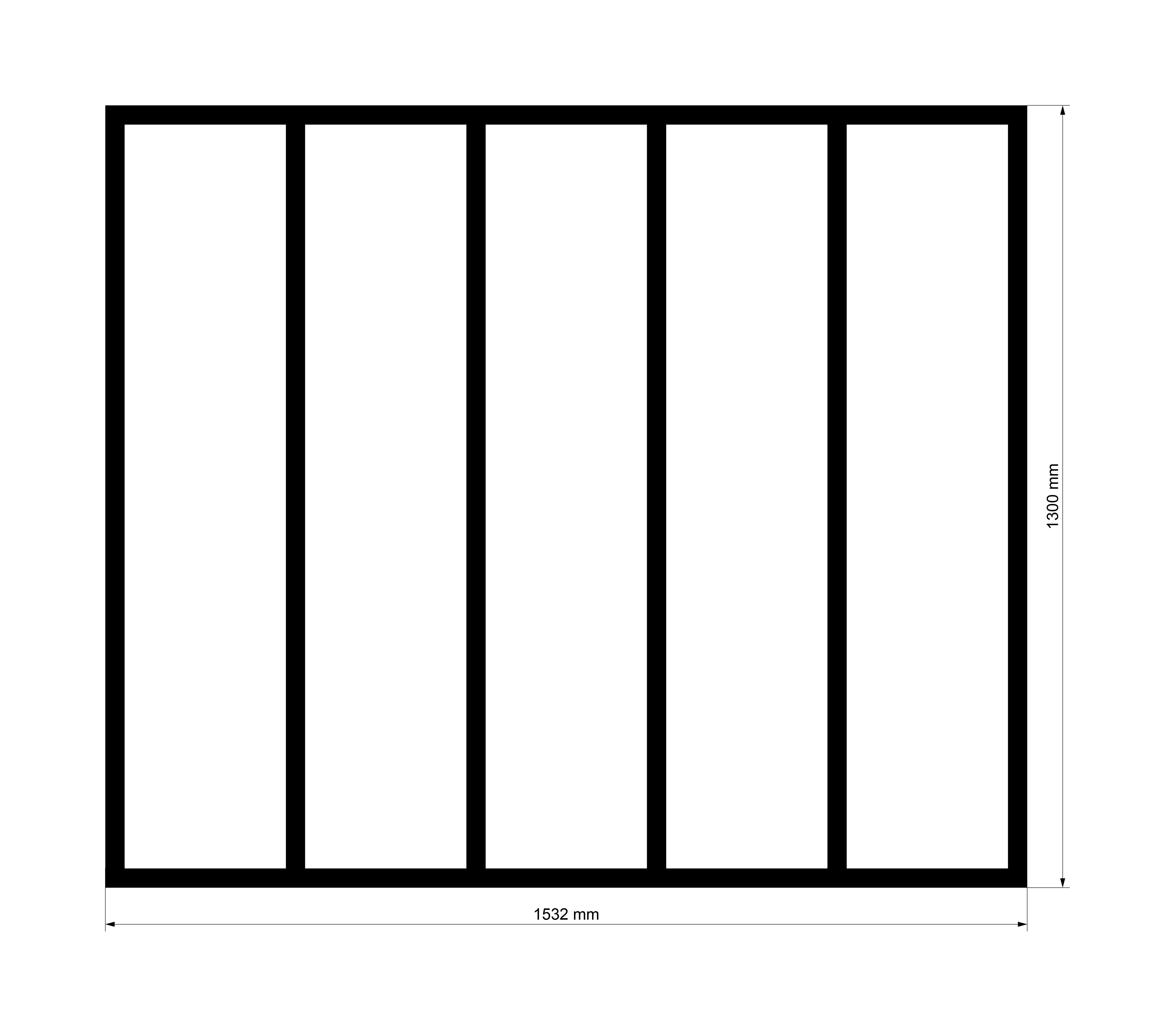 Verrière Atelier en alu noir mat 5 vitrages transparents inclus, H.130xl.153 cm - 4