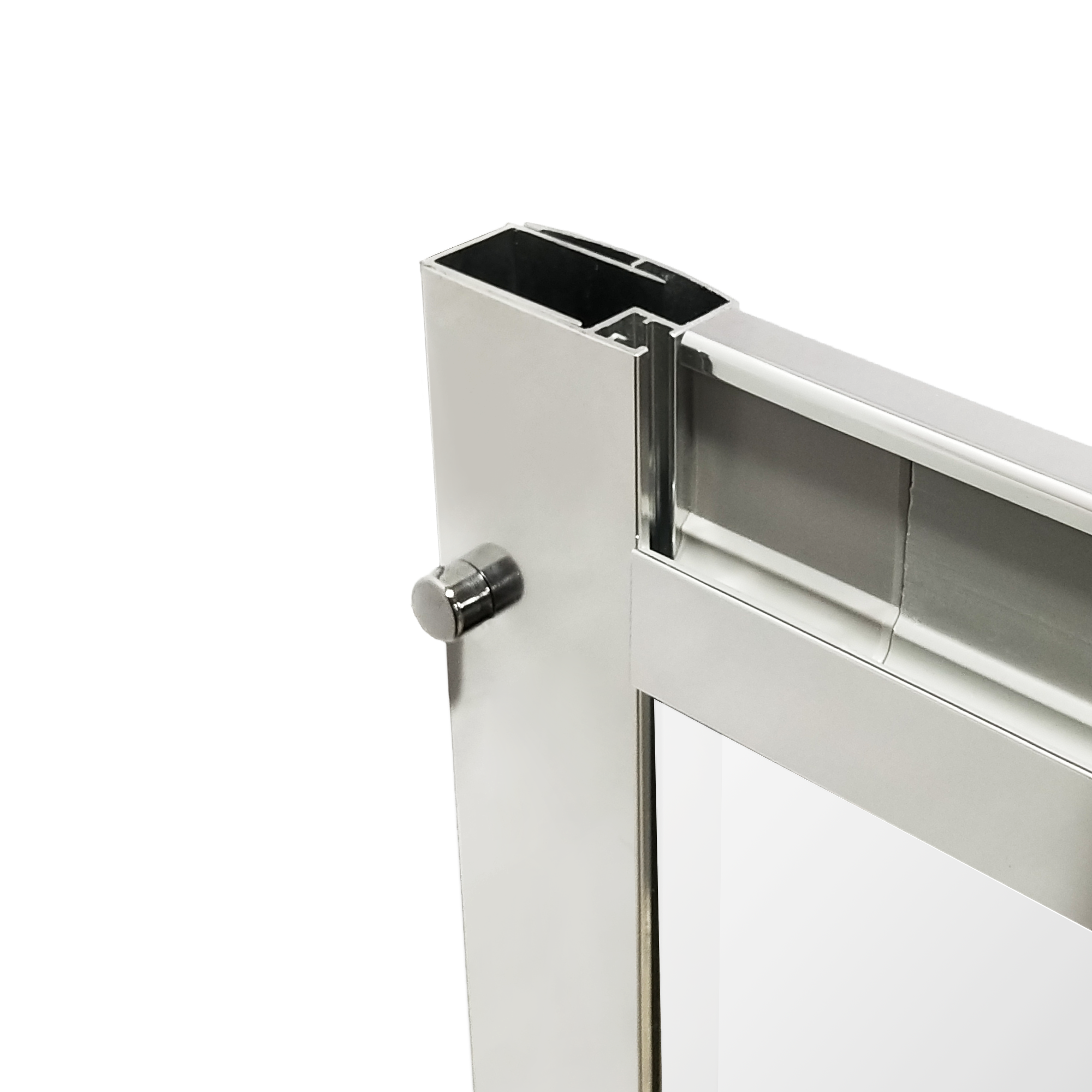 Porte de douche accès angle 70-80 x 70-80 cm chromé verre transparent, Essential - 5