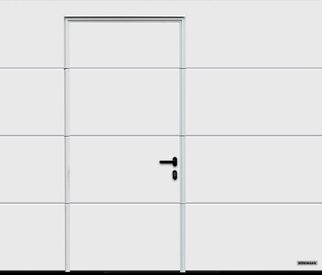 Porte garage sectionnelle moto HORMANN, portillon droit, H.200 x l.237 blanc