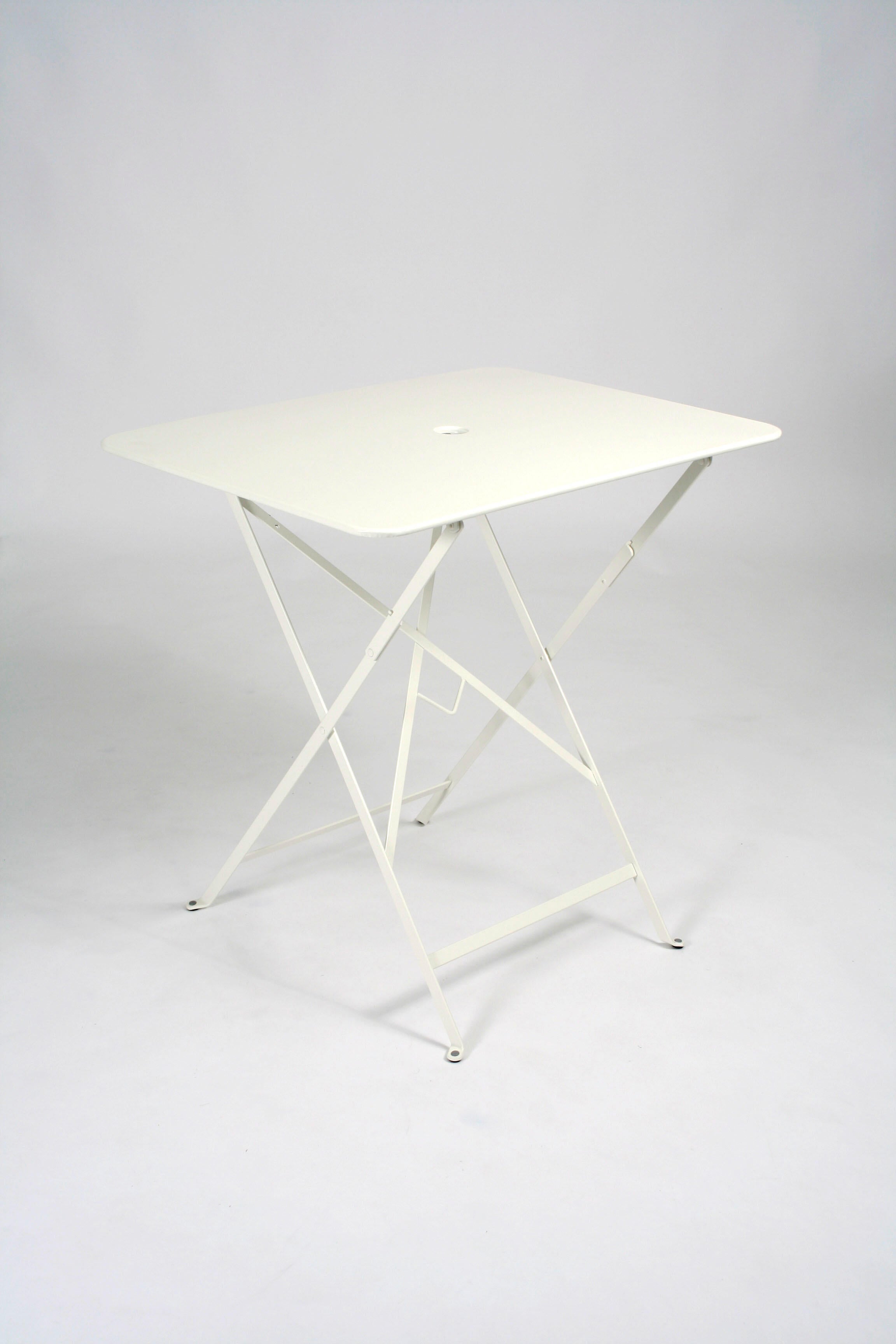 Table de jardin pliante FERMOB Bistro rectangulaire blanc 2 personnes