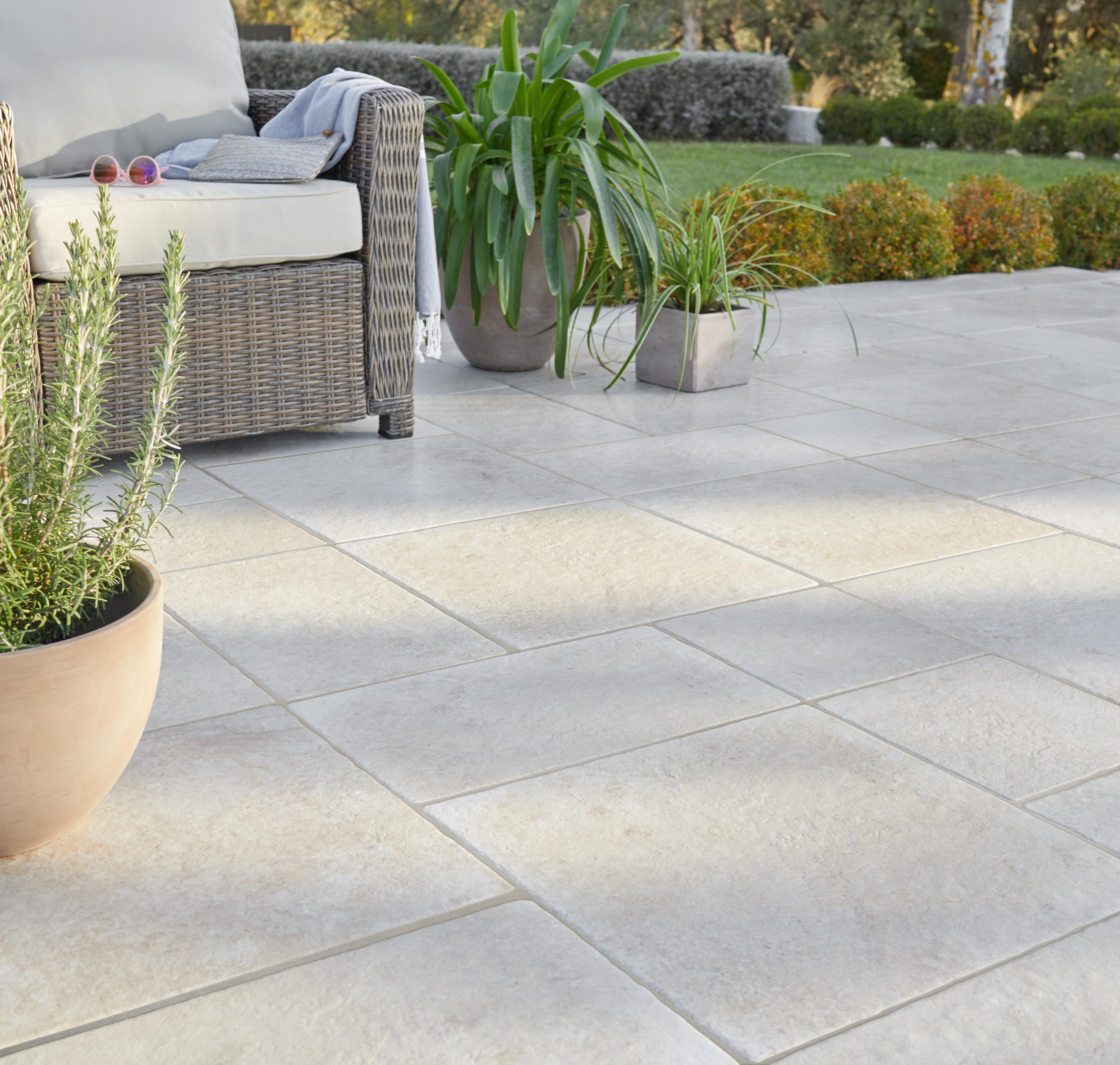 Carrelage sol extérieur effet pierre beige Monastère l.30 x L.50 cm x Ep.9 mm - 2