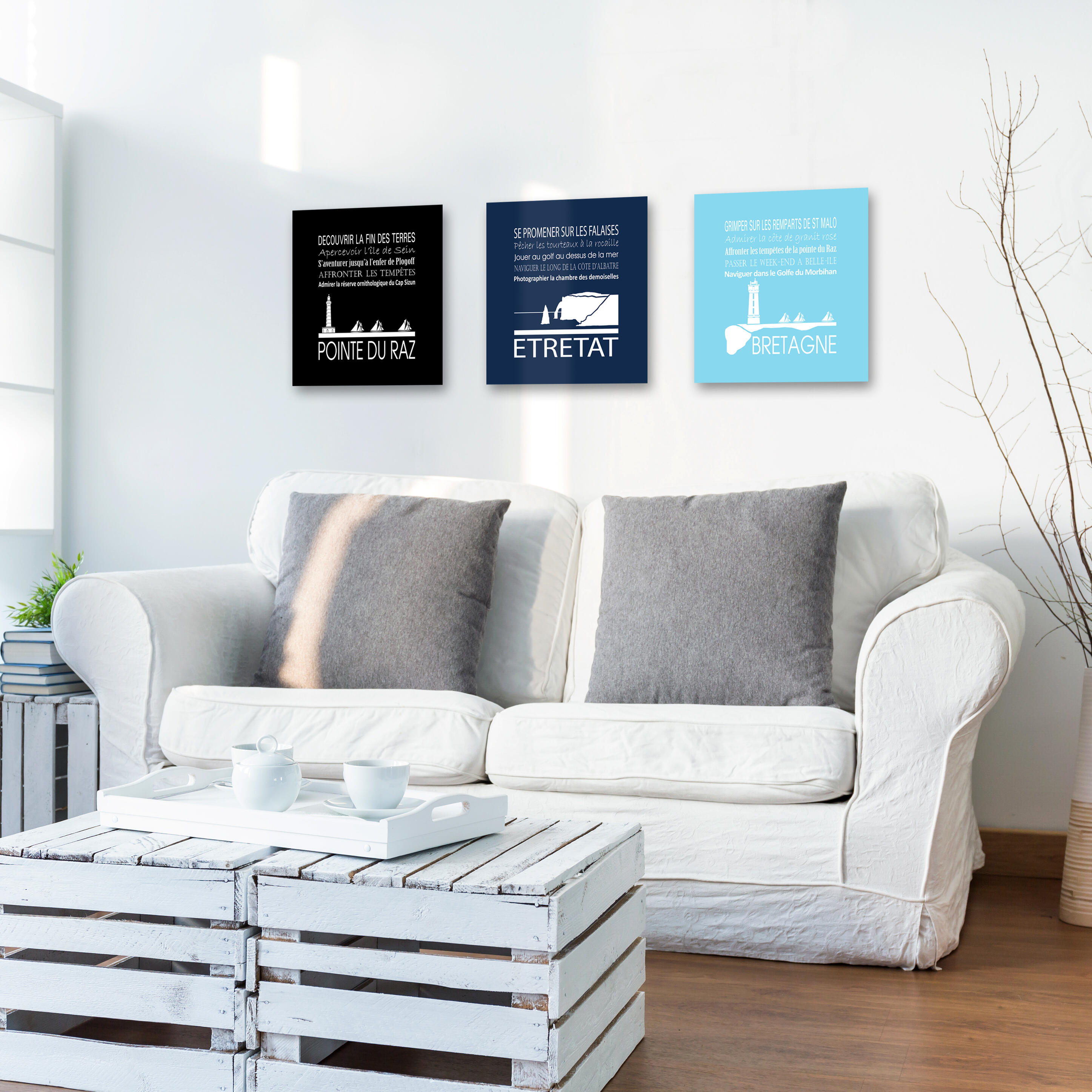 Toile BRETAGNE, bleu clair CEANOTHE l.30 x H.30 cm - 2