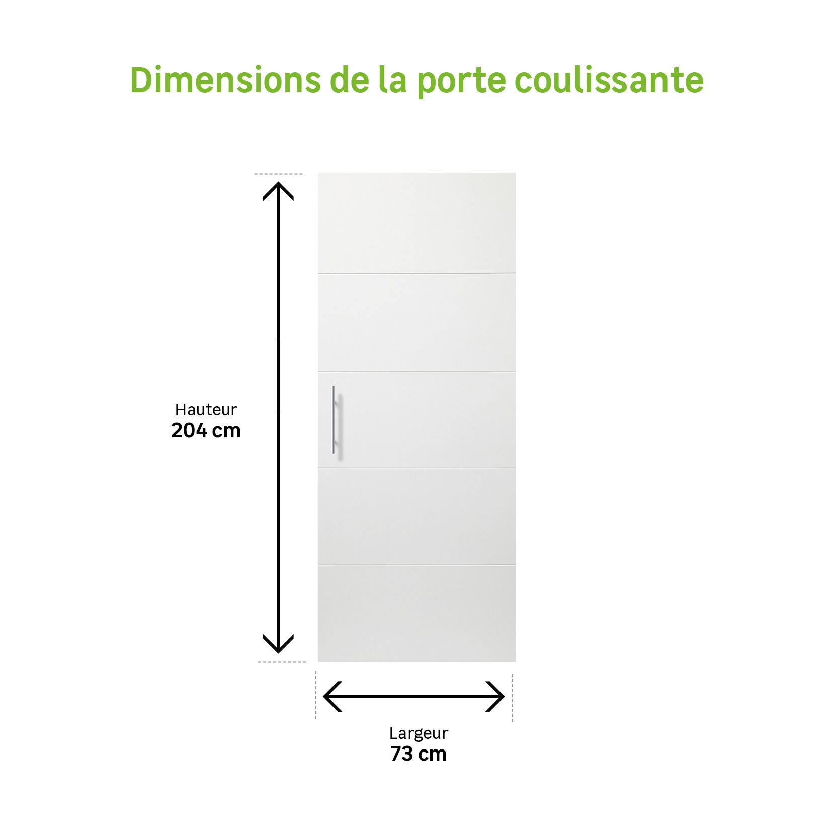Porte coulissante Albane blanc H.204 x l.73 cm - 3