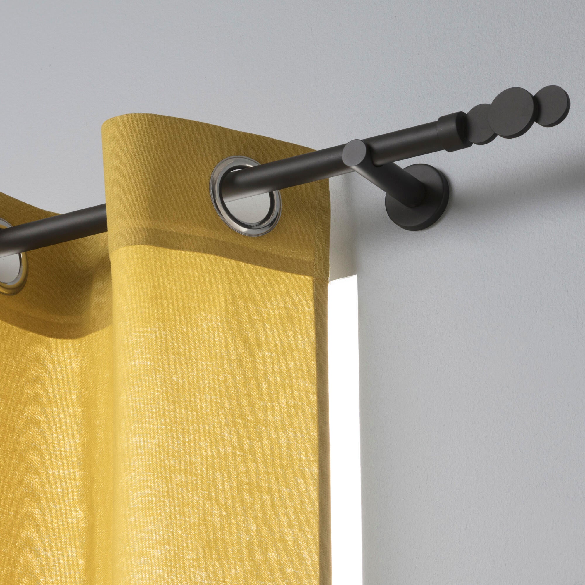 Support tringle à rideau Design, 20 mm noir lisse INSPIRE - 2
