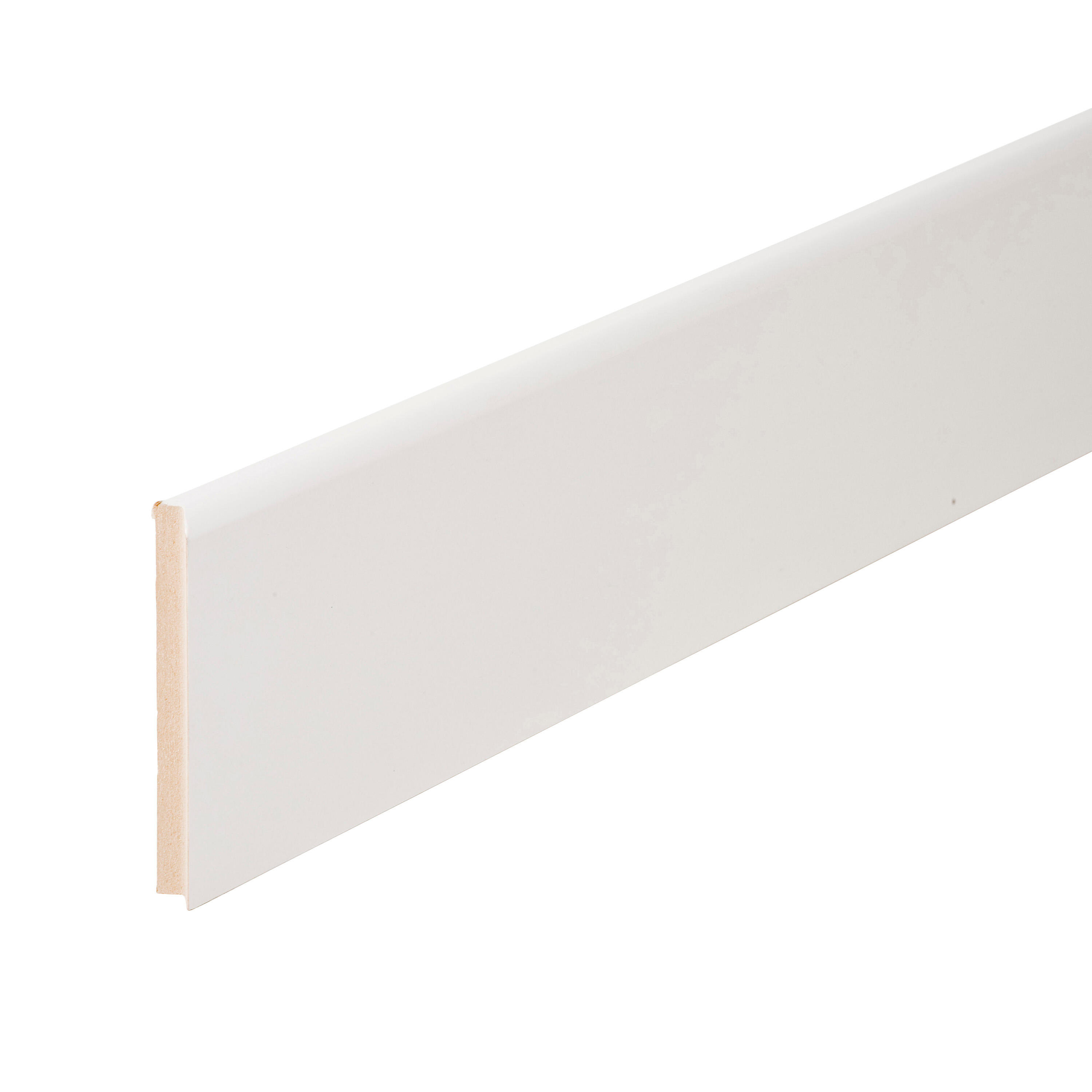 Plinthe médium (MDF) arrondie revêtu mélaminé blanc, 16 x 150 mm, L.2.2 m - 3