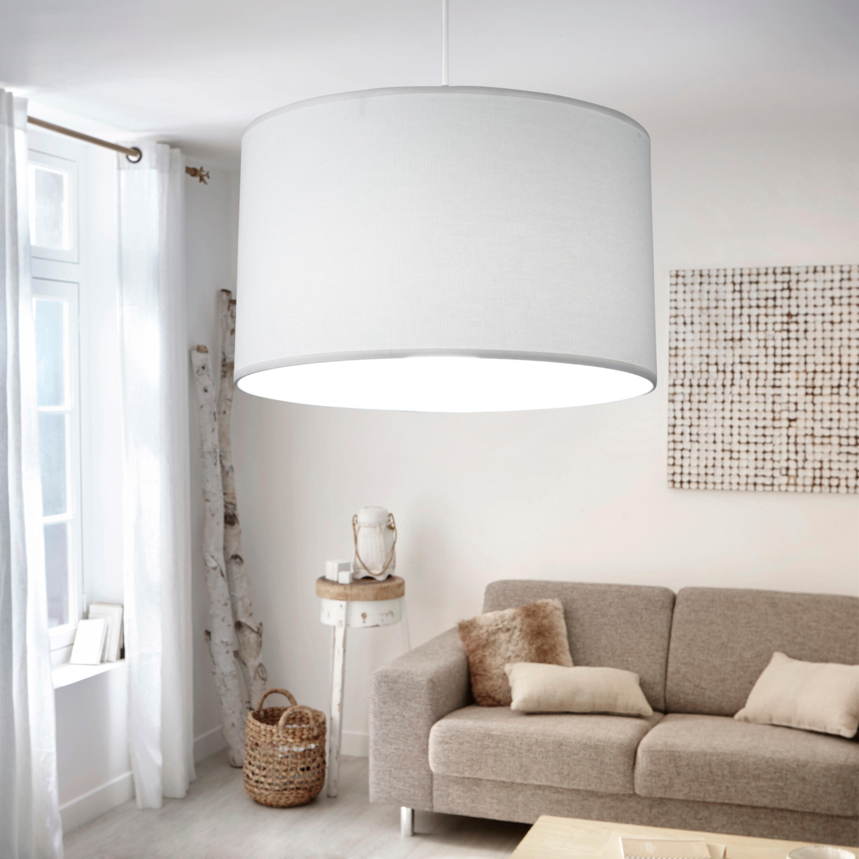 Suspension Natt polyester, blanc, Diam.29 cm, E27 - 3