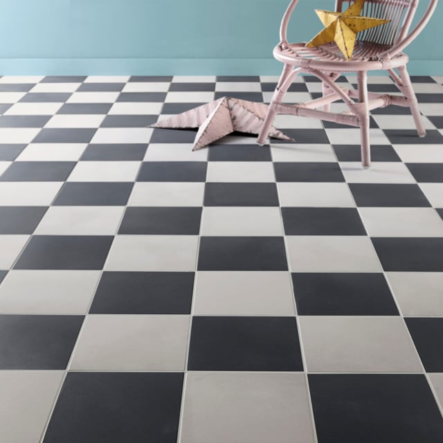 Carrelage sol / mur effet ciment blanc uni Gatsby l.20 x L.20 cm