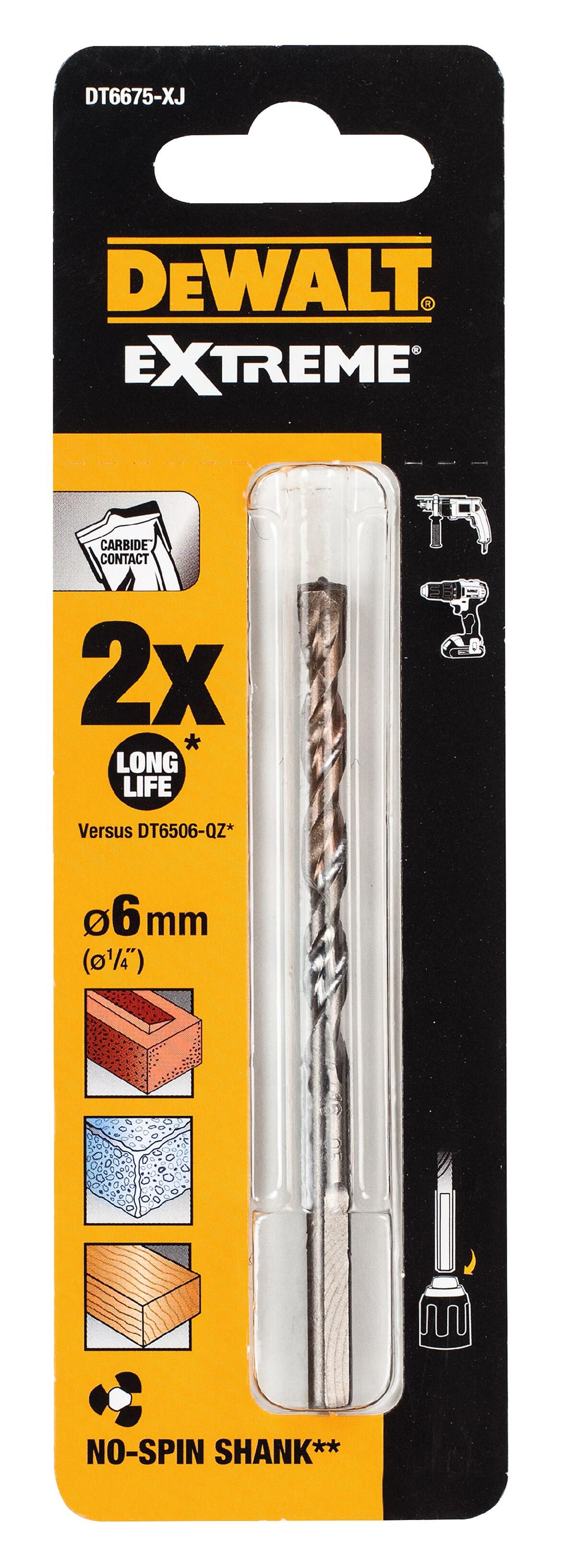 Punta per muro codolo triangolare DEWALT Extreme L 100 mm Ø 6 mm - 4