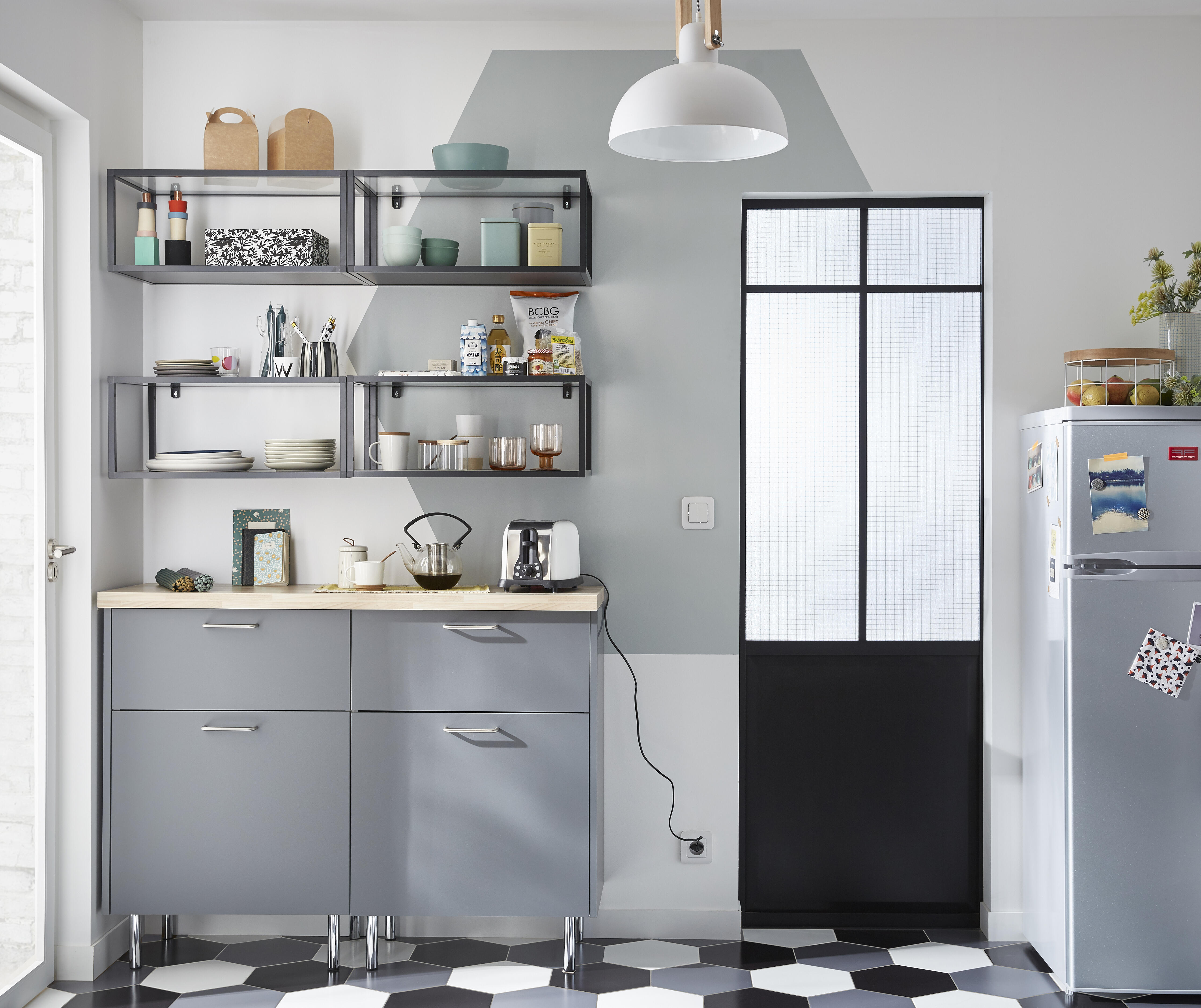 Façade de tiroir de cuisine Sofia gris mat H.16.7 x l.59.7 cm - 6