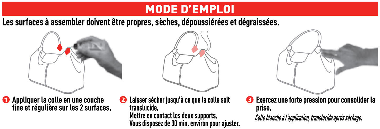 Colle d'assemblage liquide néoprène Multi-usages invisible SADER, 30ml transpare - 2