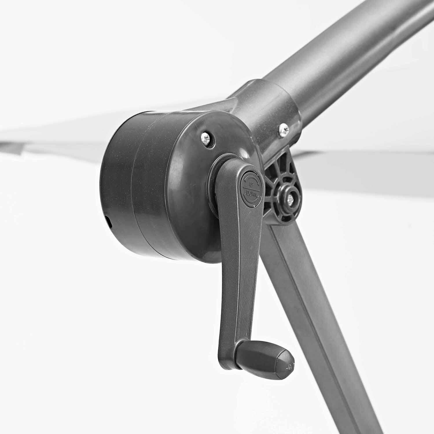 Ombrellone a palo laterale grigio Polar con telo esagonale tortora L 290 x P 290 x H 245 cm - 7