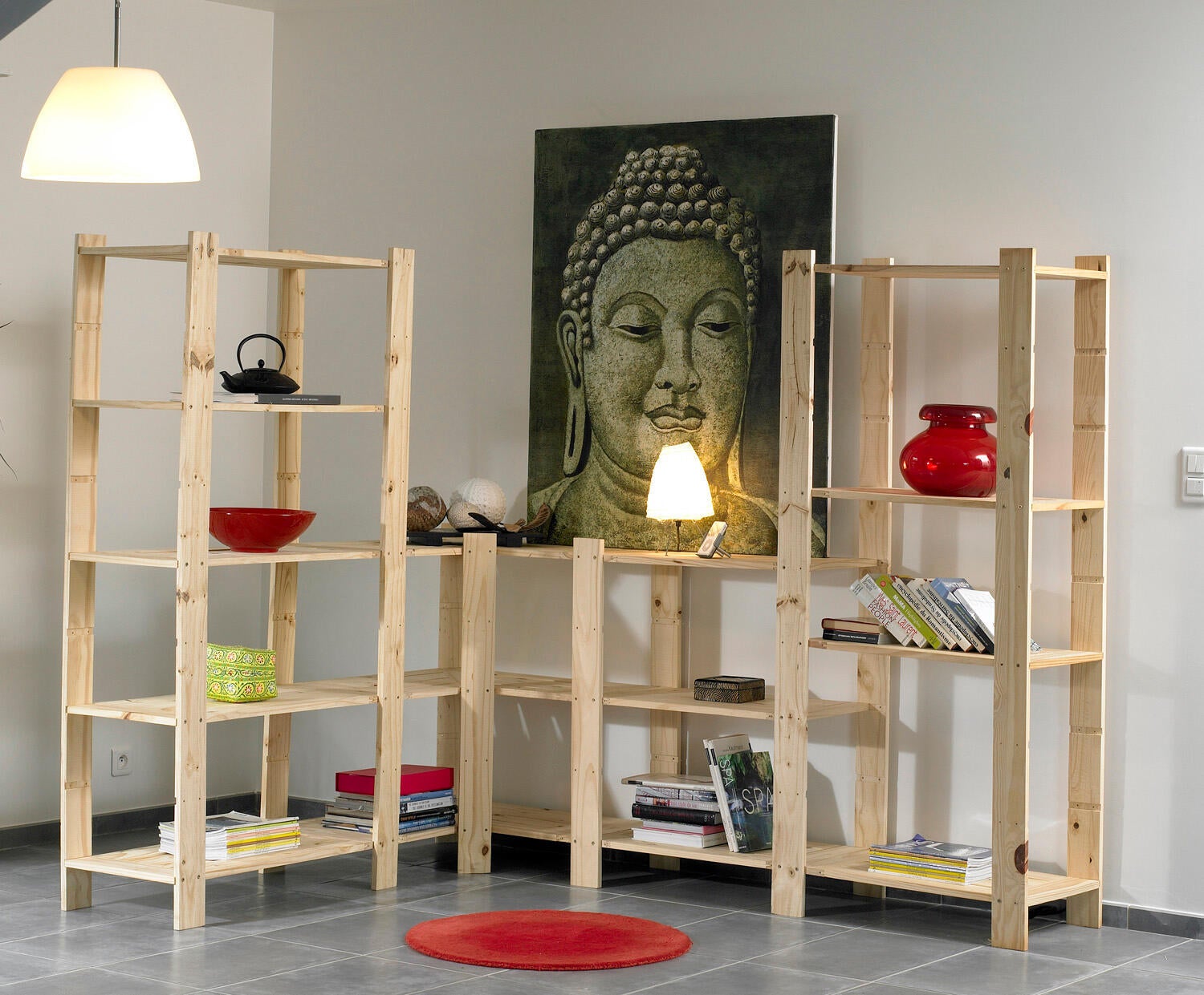 Etagère Pin, 4 tablettes , l.82 x P.40 x H.170 cm - 5