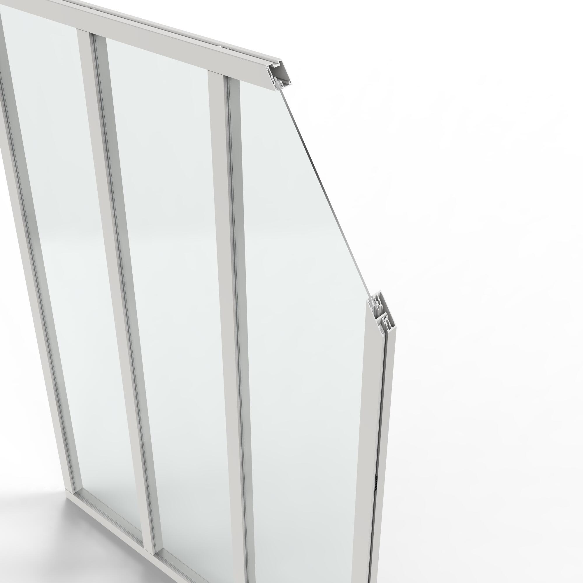 Verrière Atelier fixe en aluminium blanc mat 3 carreaux, H.130 x l.93 cm - 11