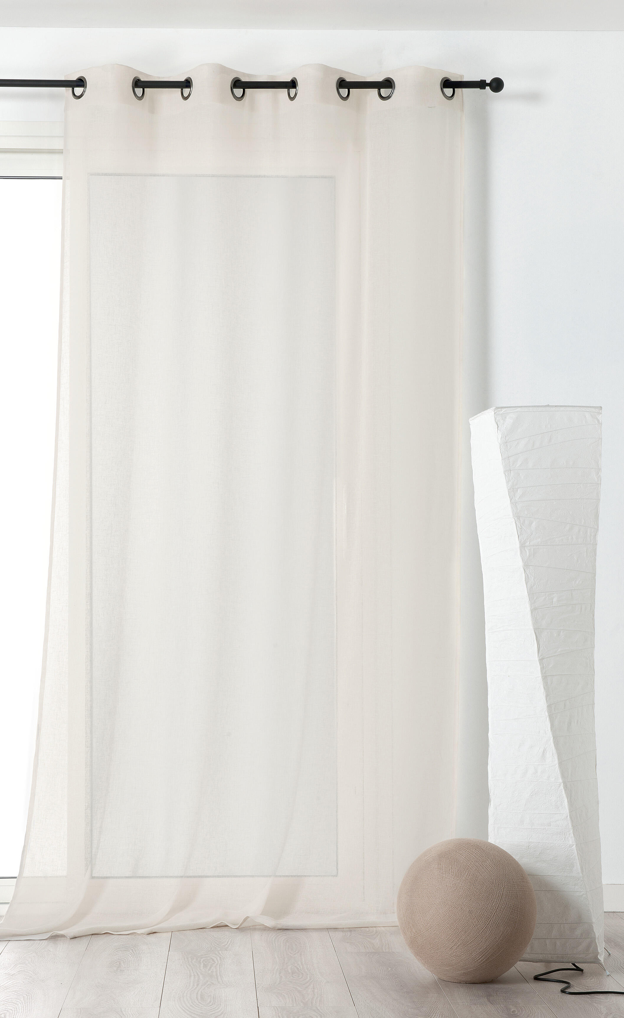 Voilage tamisant, Micao, beige H.240 x l.145 cm - 2