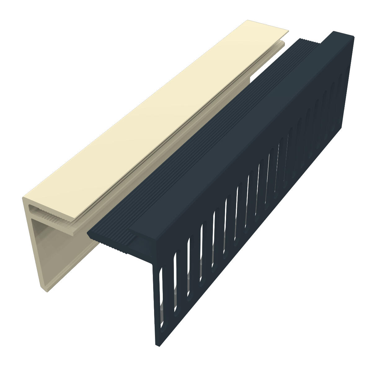 Lot de profils de départ et d'arrêt pvc FREEFOAM Faza / solid crème 3 m - 3