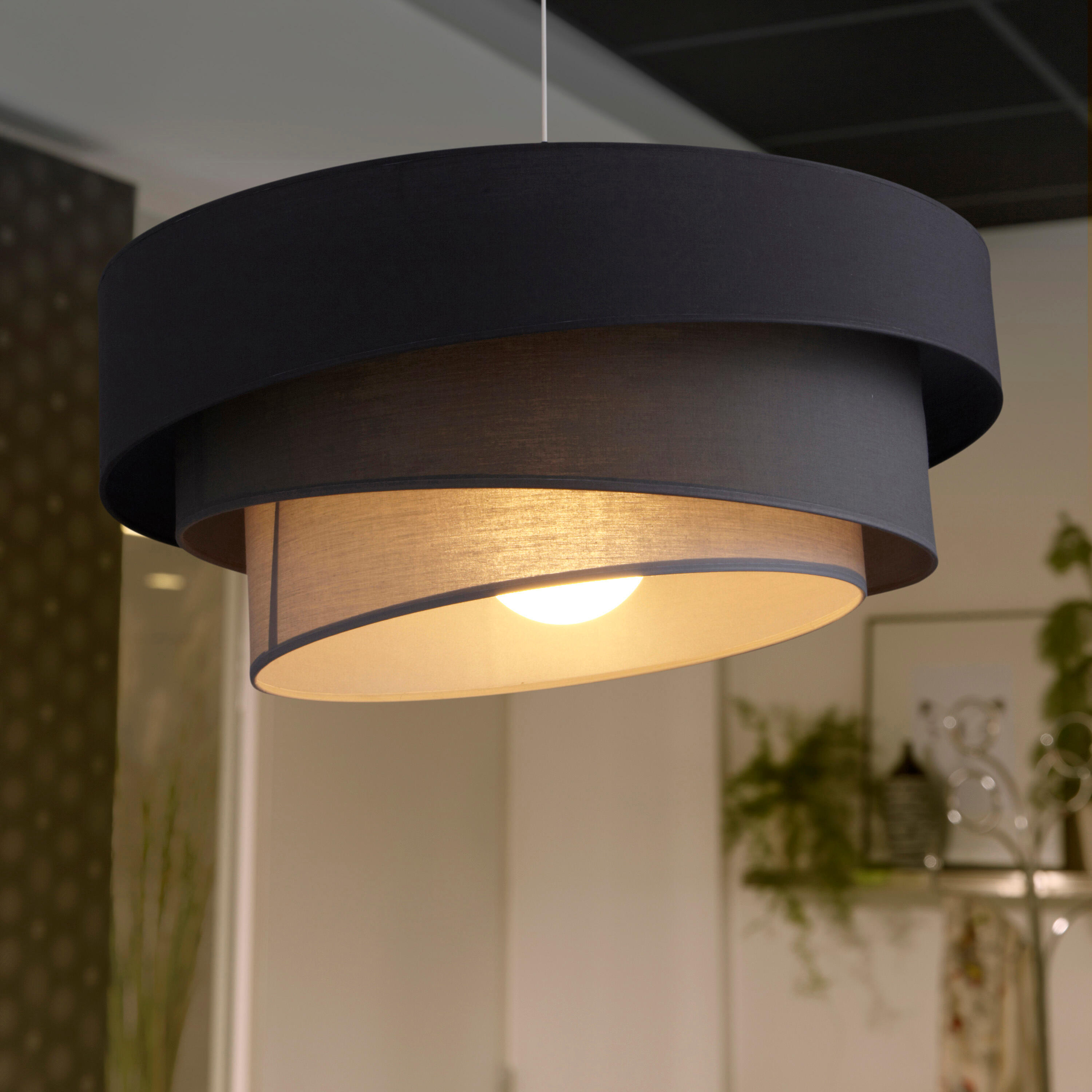 Suspension 1x e27 coton gris zingué n°1 METROPOLIGHT Ionos D.58 cm - 3