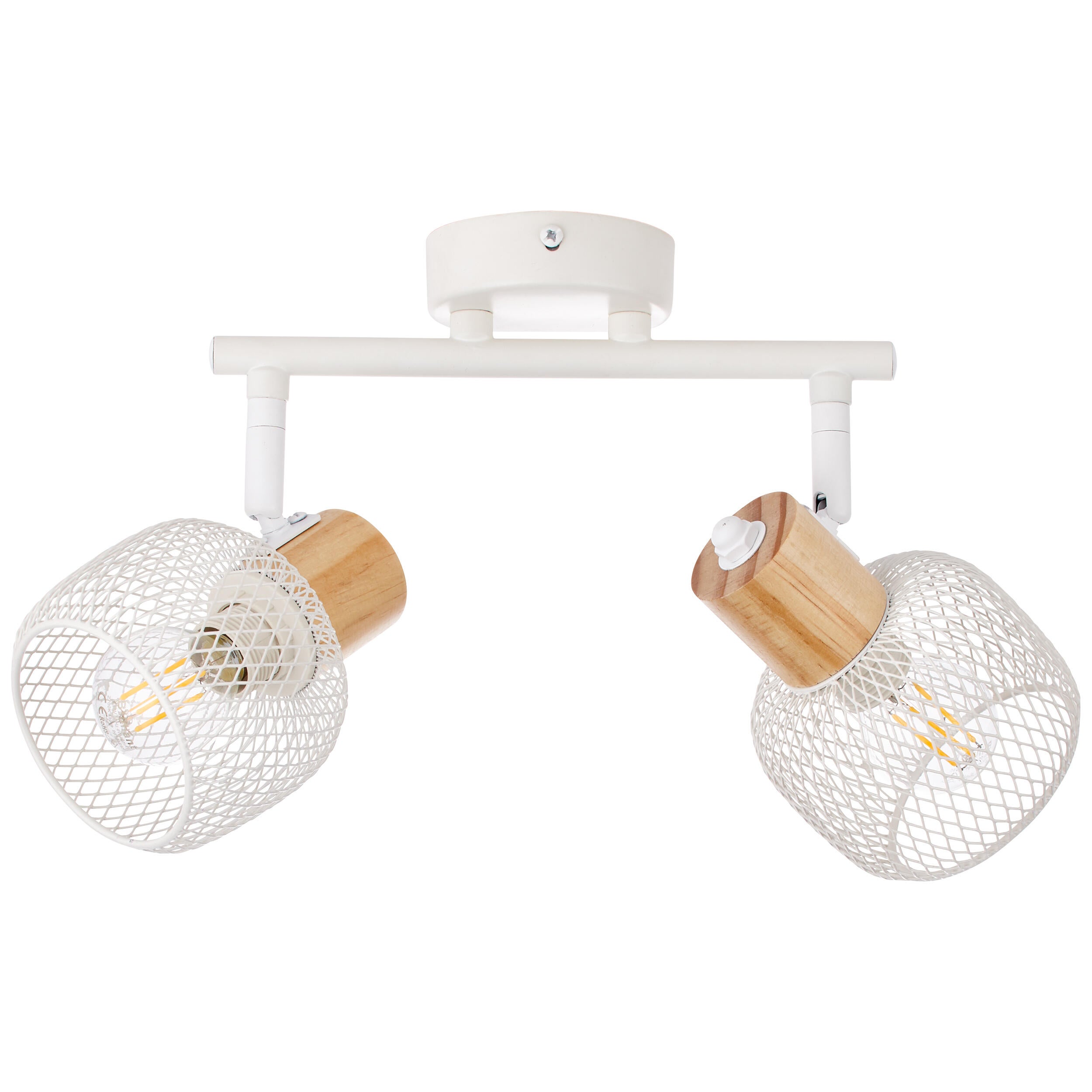 Rampe 2 spots, nature, acier e14, blanc max 25 W, BRILLIANT Giada - 5