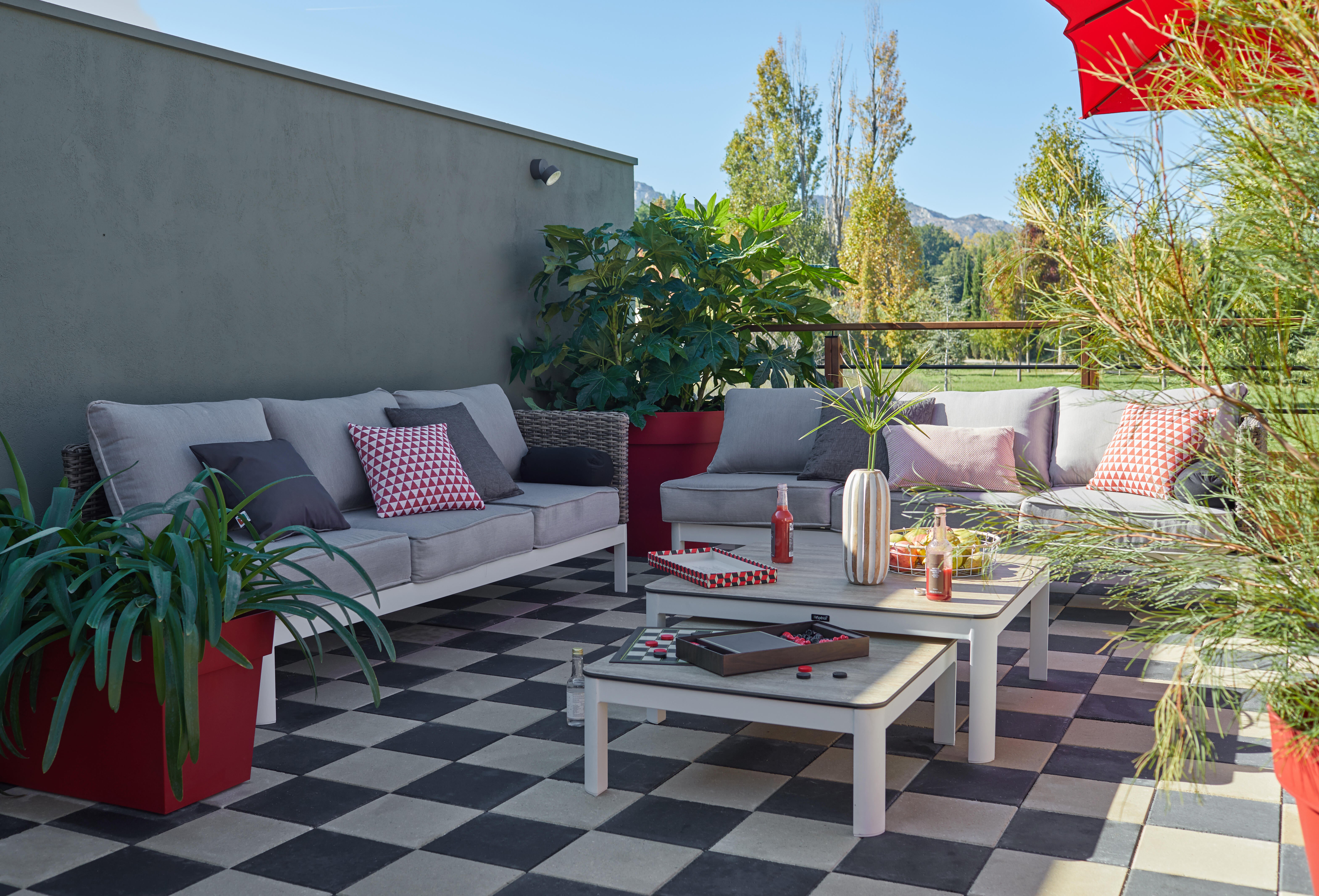 Jardinière polypropylène à réserve d'eau EDA L.79 x l.35 x H.39 cm rouge rubis - 3