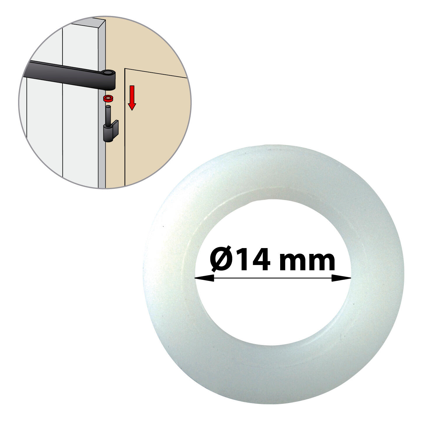 Lot de 10 rondelles nylon, Diam.14 mm AFBAT - 2