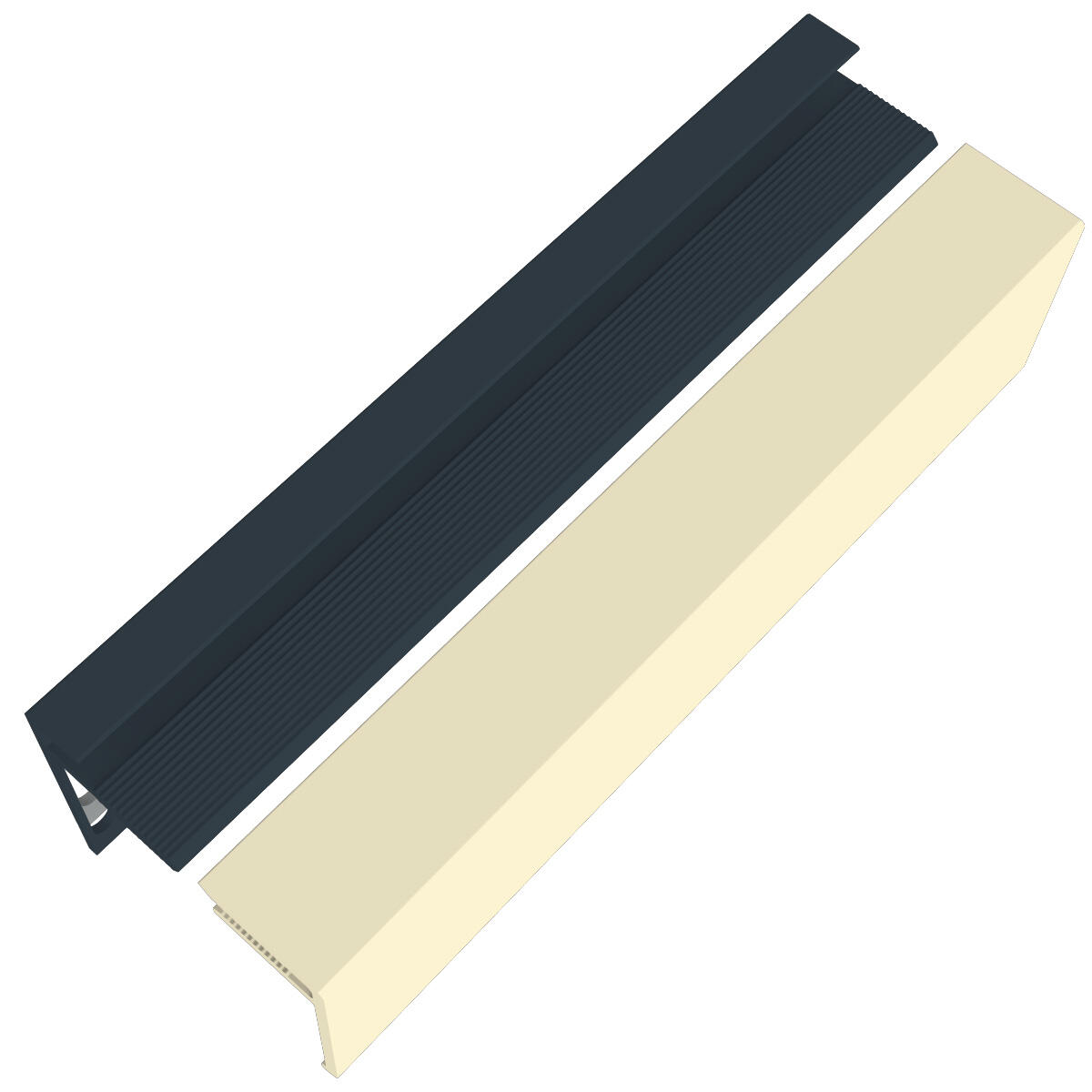 Lot de profils de départ et d'arrêt pvc FREEFOAM Faza / solid crème 3 m - 2