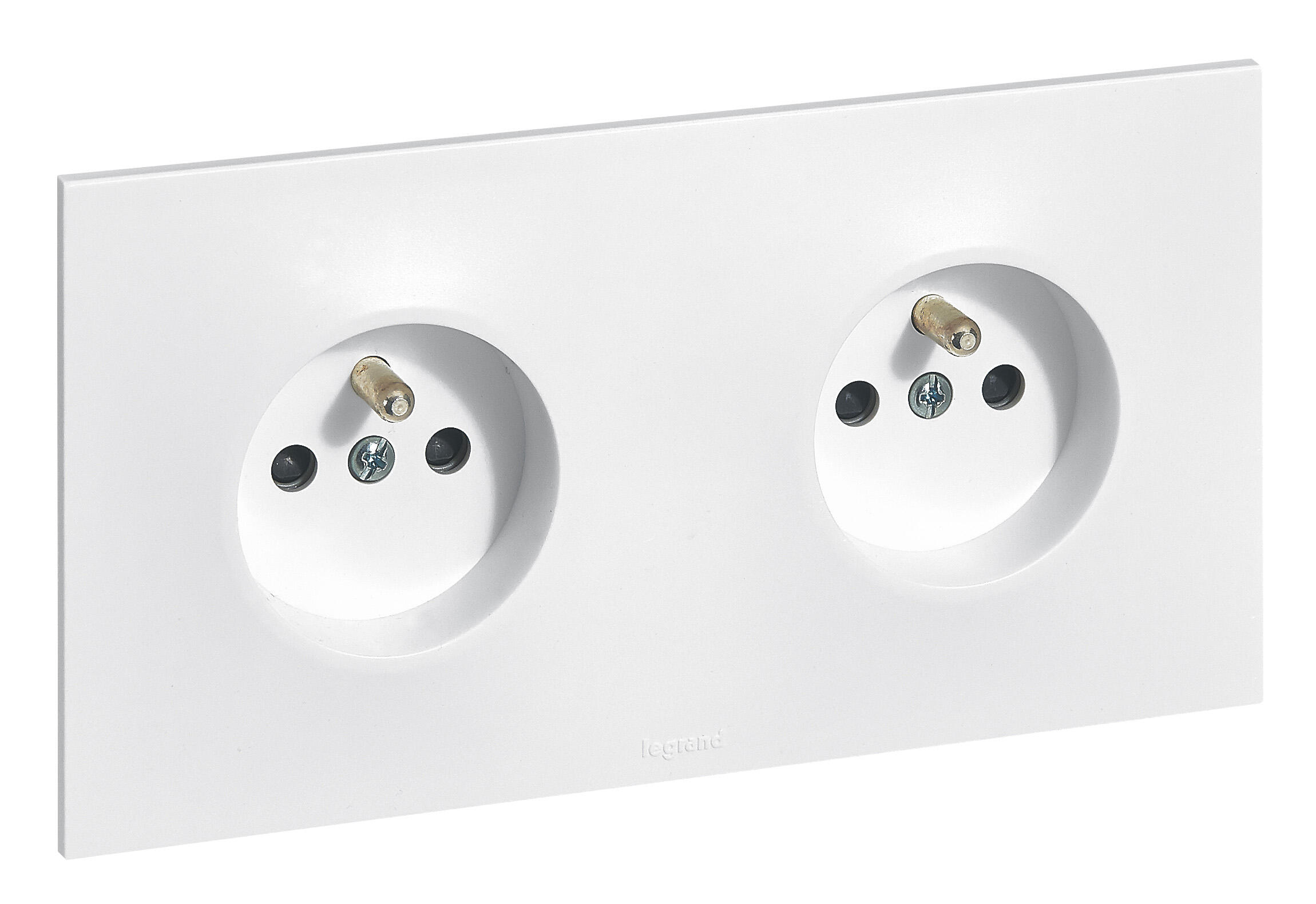 Double prise avec terre horizontal Neptune, LEGRAND, blanc - 7