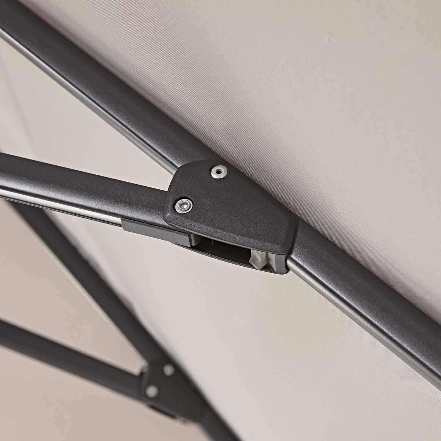 Ombrellone a palo laterale grigio Sonora NATERIAL con telo rettangolare tortora L 282 x P 391 x H 274 cm - 31