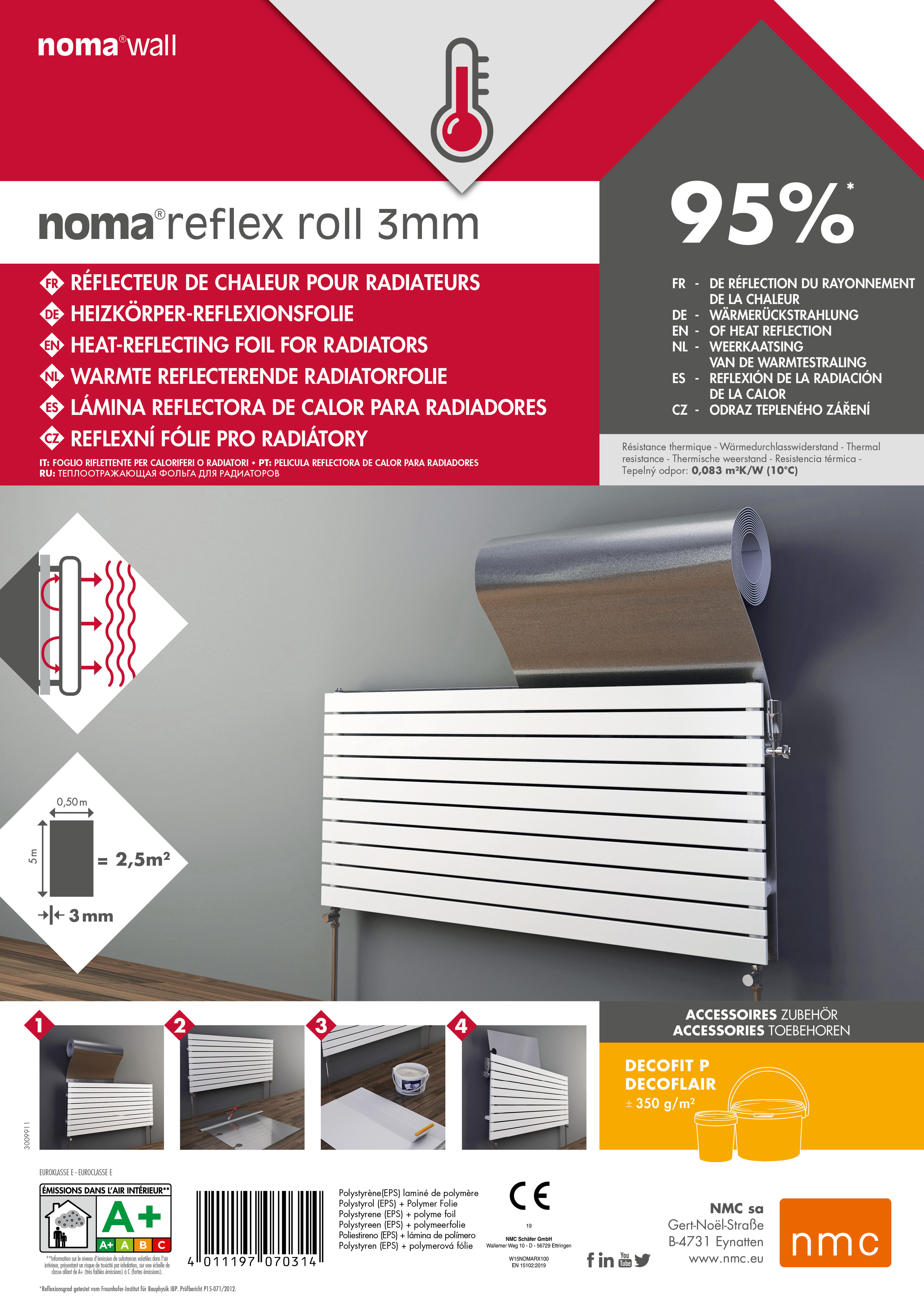 Rouleau réfléchissant pour radiateur aluminium NMC 5m - 2