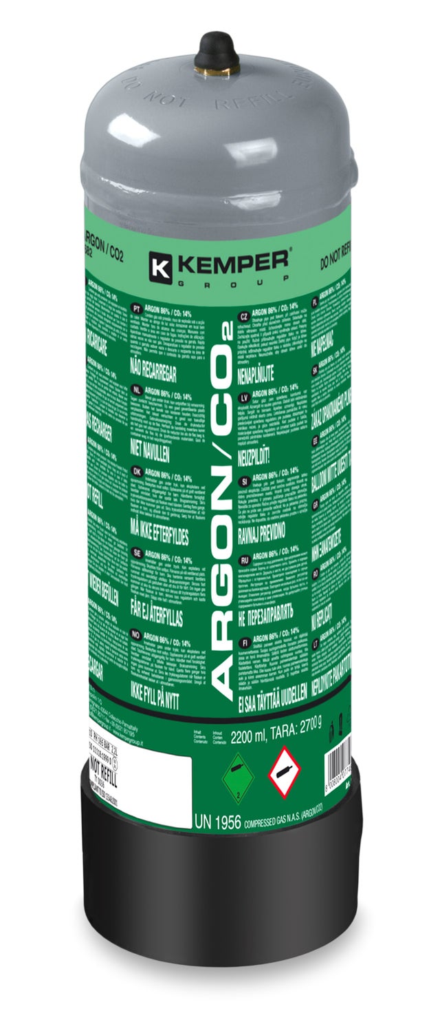 Bouteille non rechargeable bigaz Argon CO2, 2.2l, 110 bar