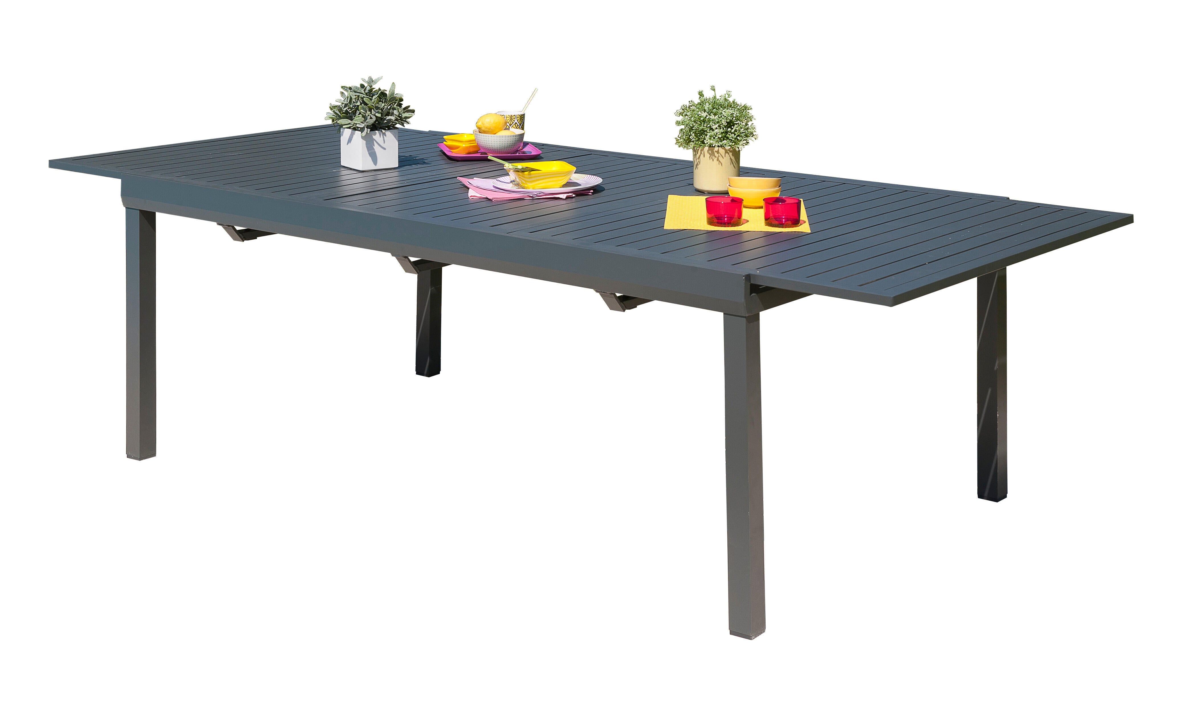 Table de jardin MIAMI rectangulaire 10/12 personnes anthracite - DCB GARDEN - 7