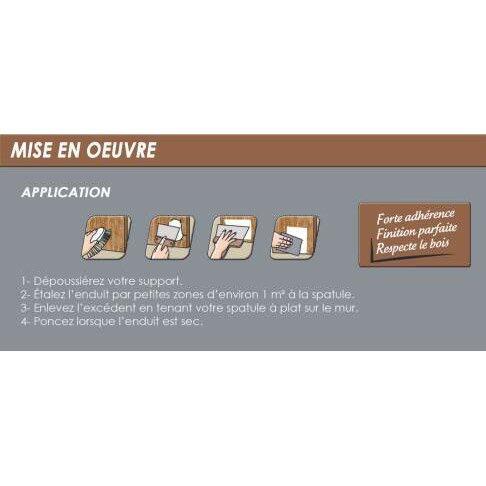 Enduit de lissage TOUPRET Liss bois blanc, 1,25KG - 5