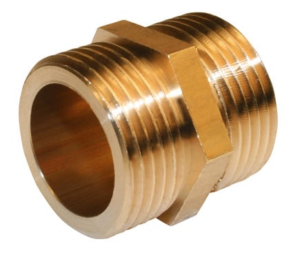 Lot de 2 mamelons à visser laiton M 20 x 27 pour tube en cuivre