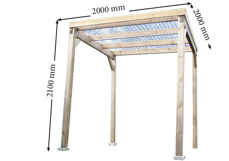 Carport bois HABRITA 1 voiture, 4 m² - 3