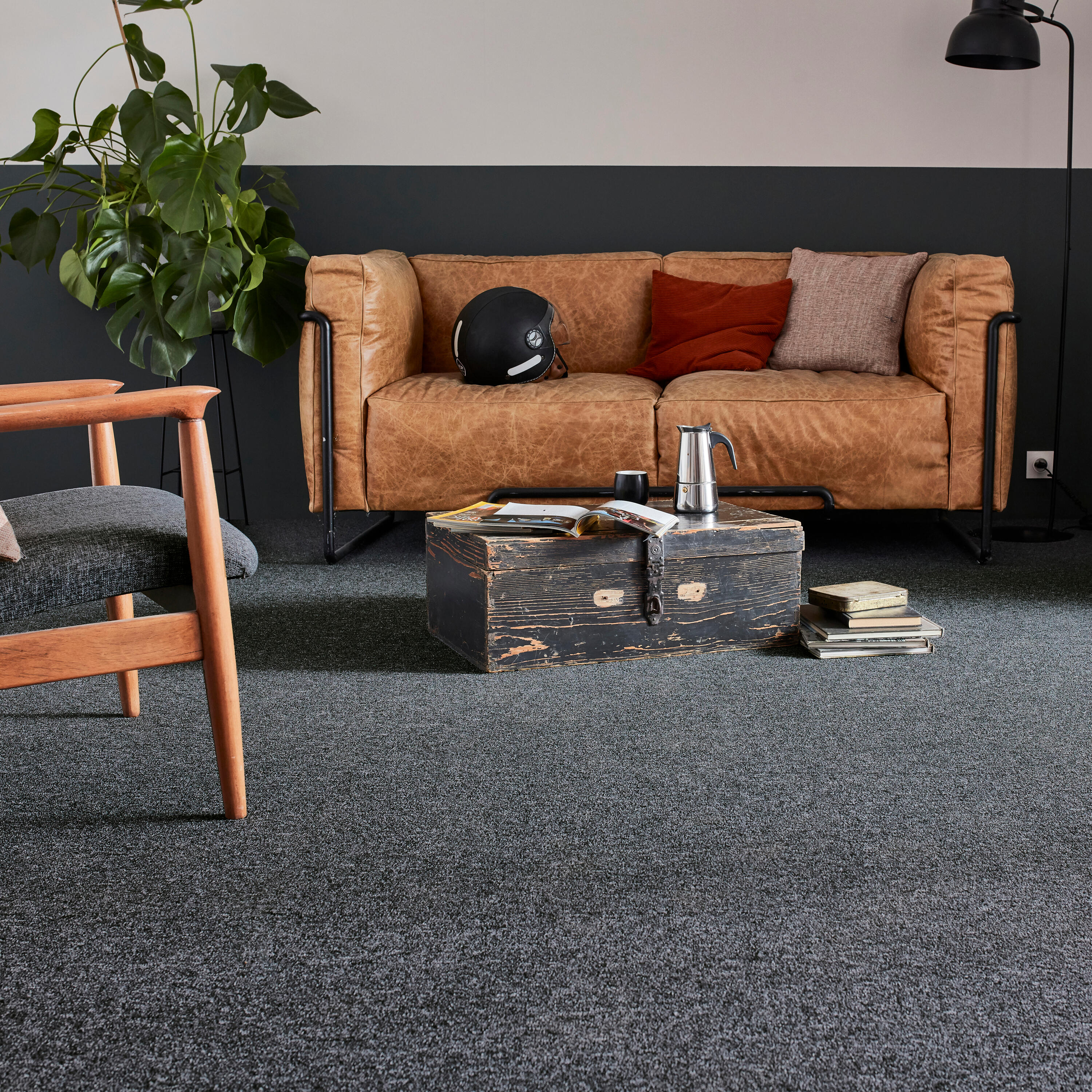 Dalle moquette bouclée Diva gris L.50 x l.50 cm - 2