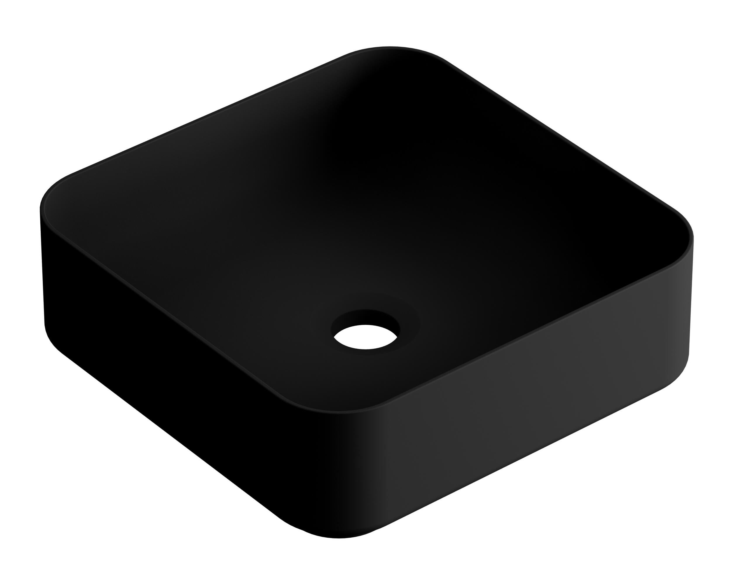 Lavabo de sobreponer studio negro mate 36x12x36 cm