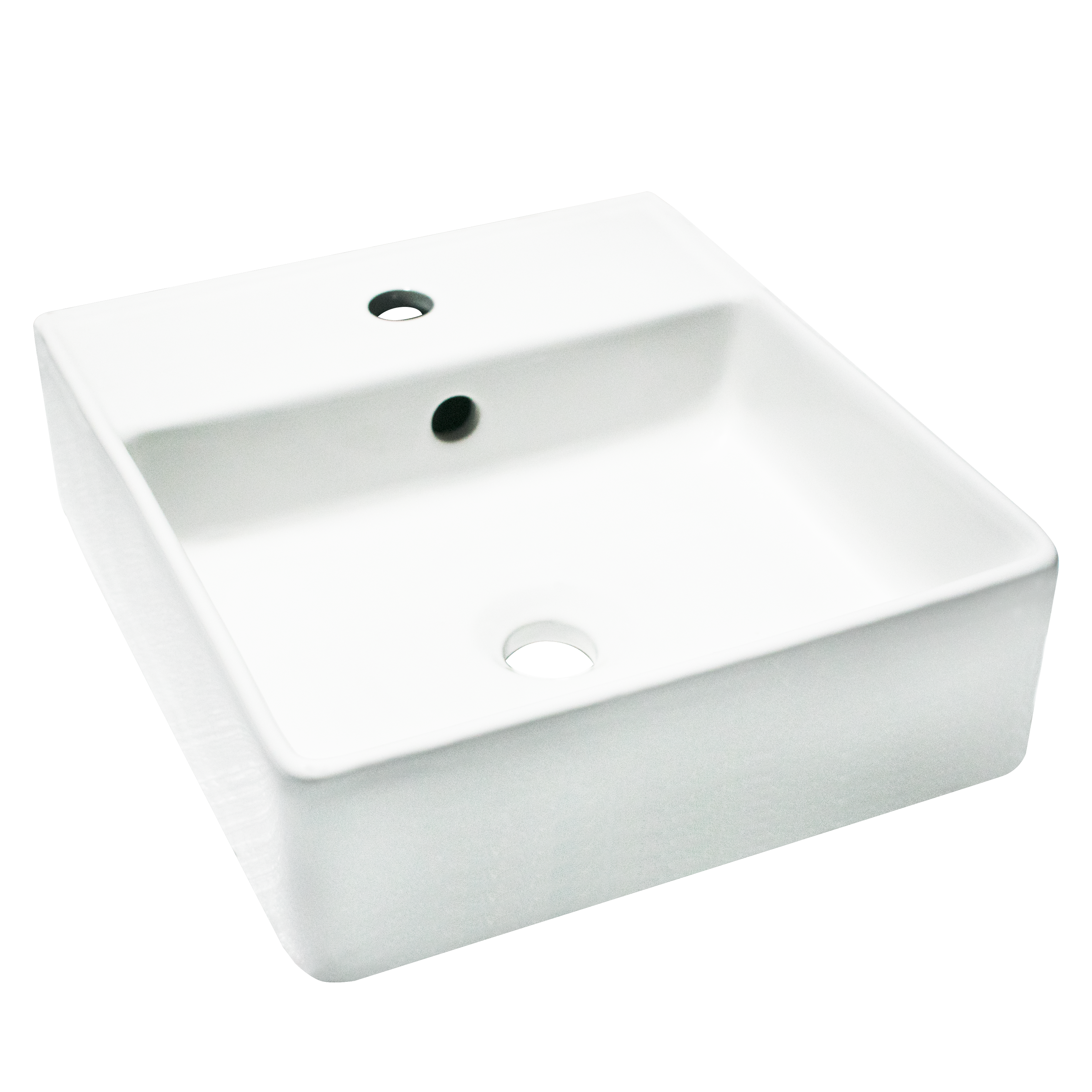 Lavabo da appoggio SENSEA quadrato in ceramica L 37 x H 12 x P 41.5 cm bianco lucido piletta non inclusa - 7