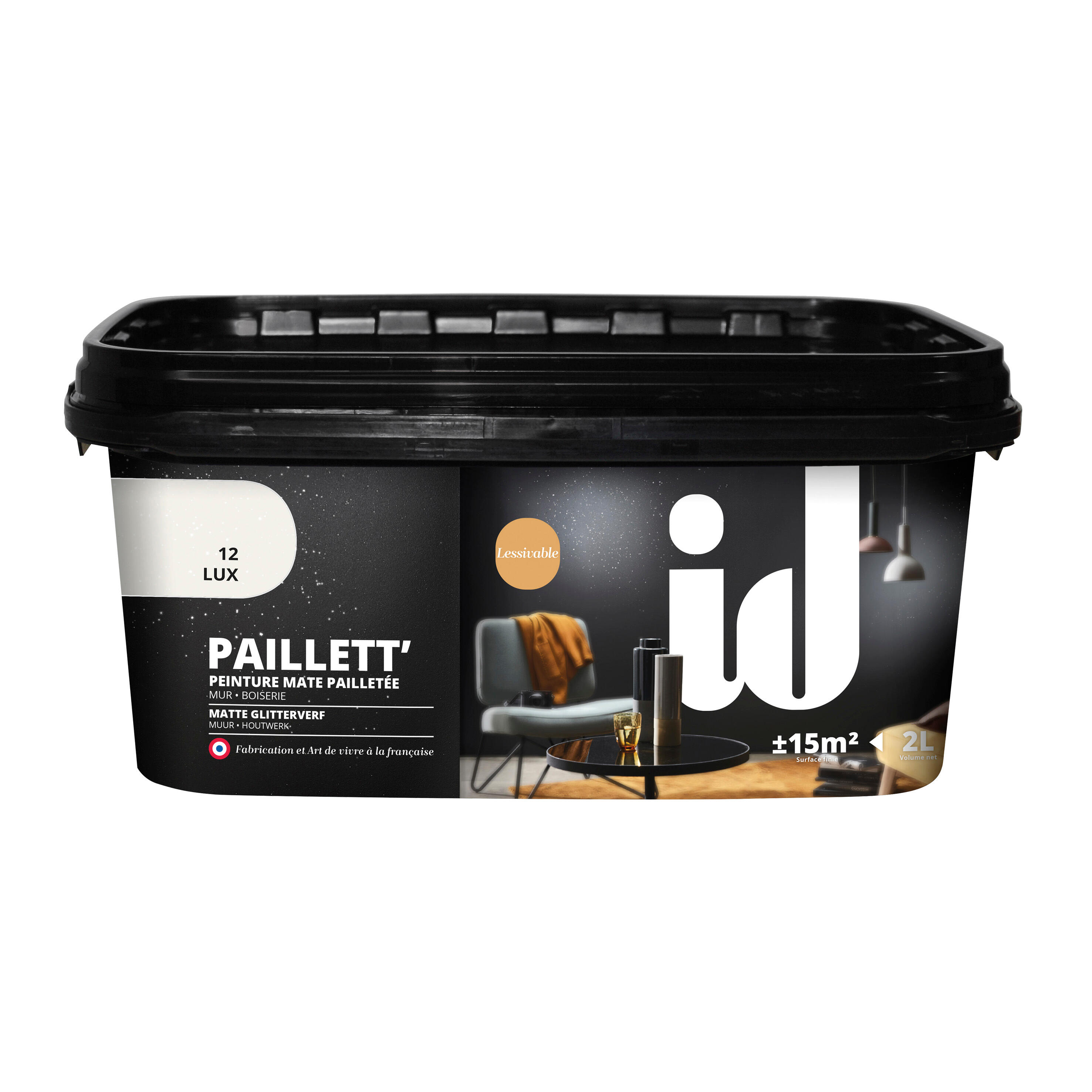 Pittura decorativa Paillett ID effetto paillette bianco bianco 2 l - 18