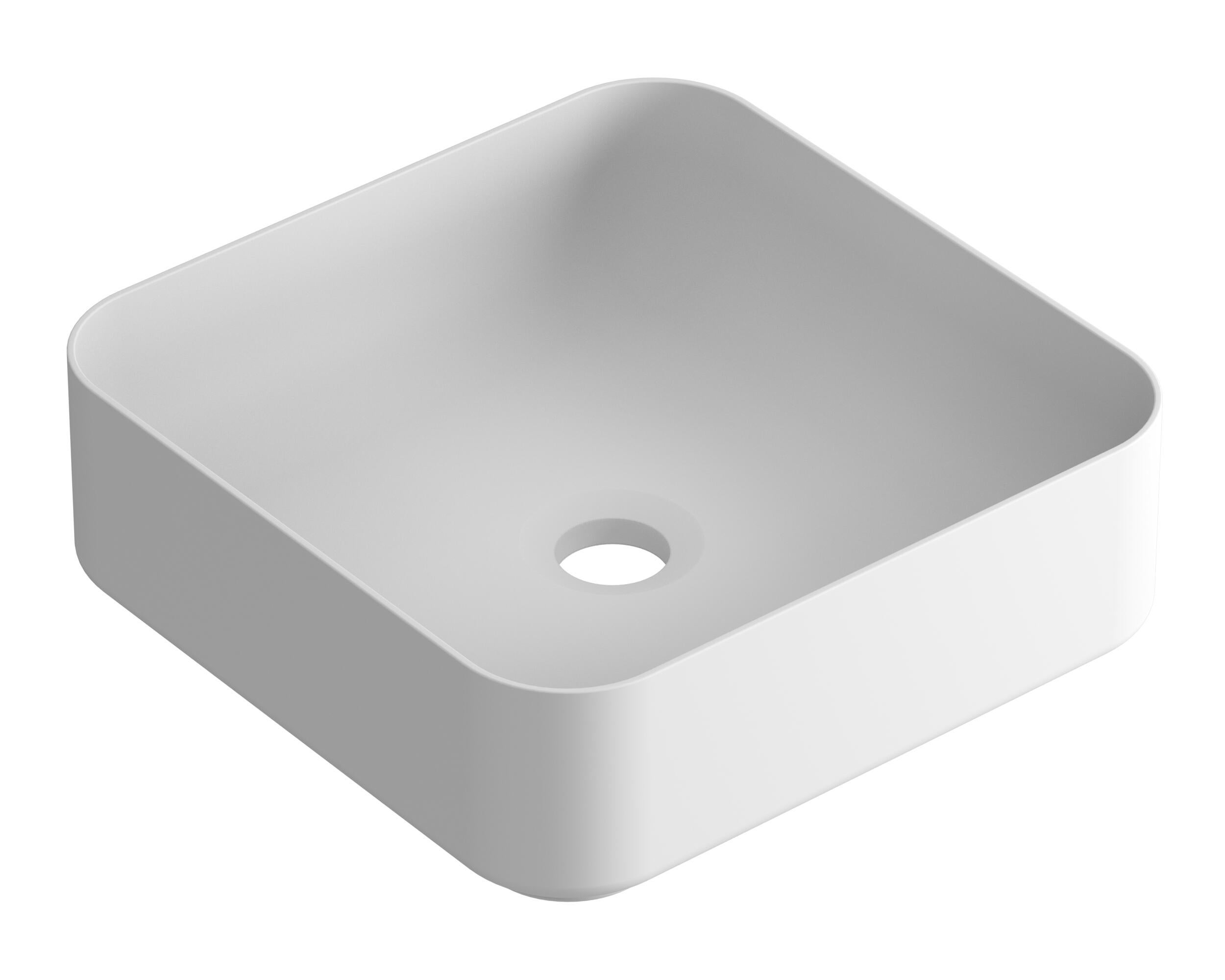 Lavabo de sobreponer studio blanco 36x12x36 cm