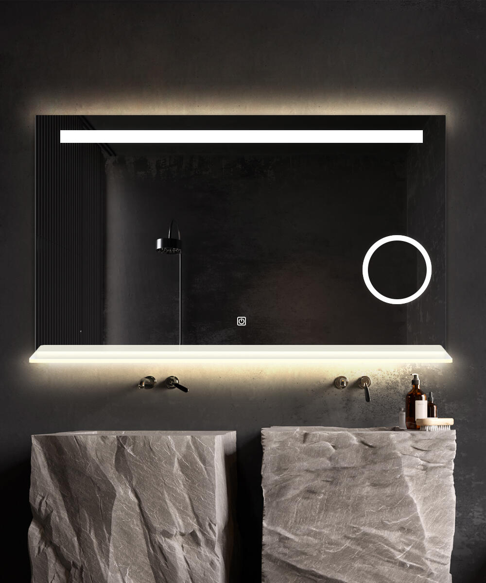 Miroir lumineux l.120 x H.70 cm Moonpick, Anti-buée, Variateur, grossissant - 5