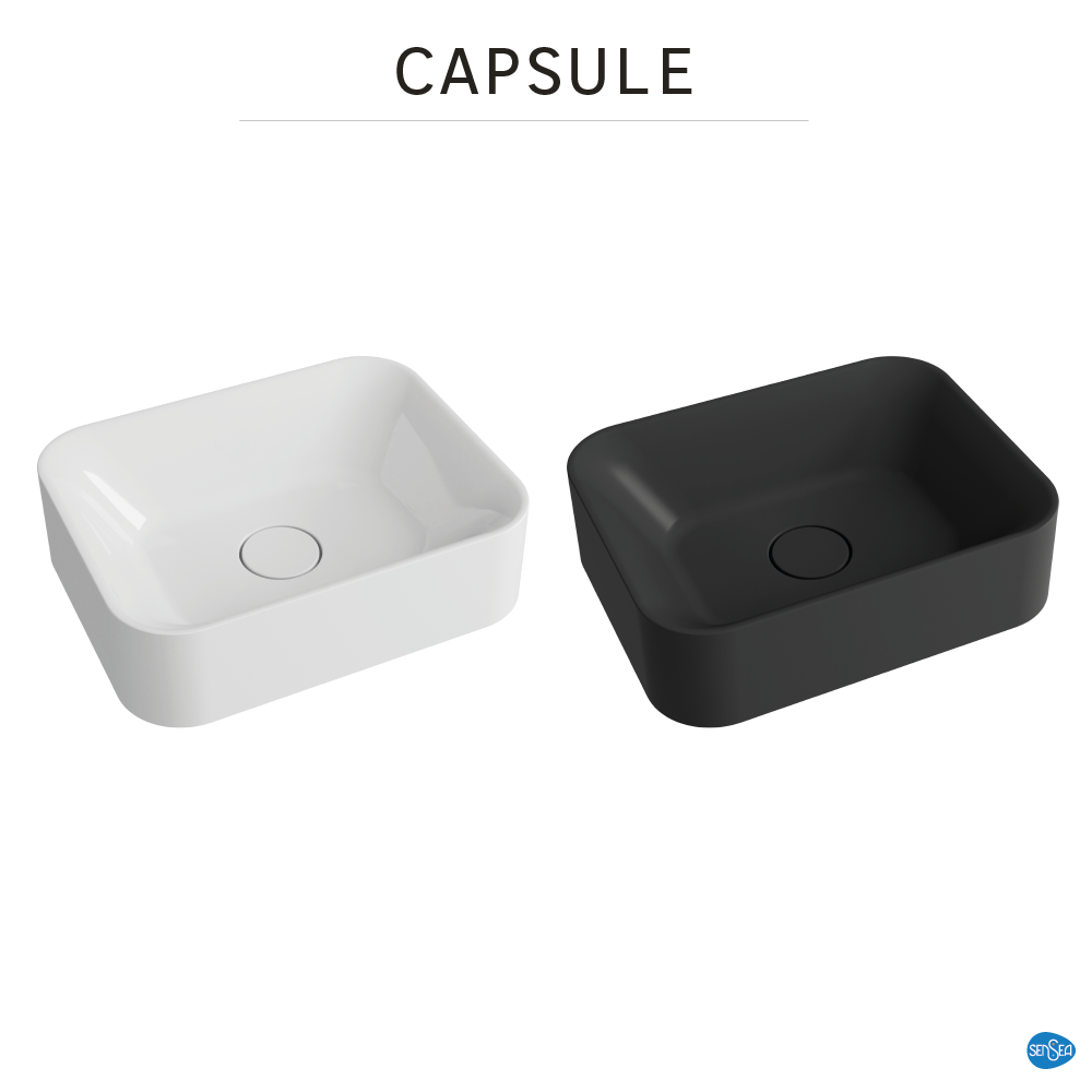Umywalka konglomeratowa nablatowa Capsule 48 x 38 Sensea - 13