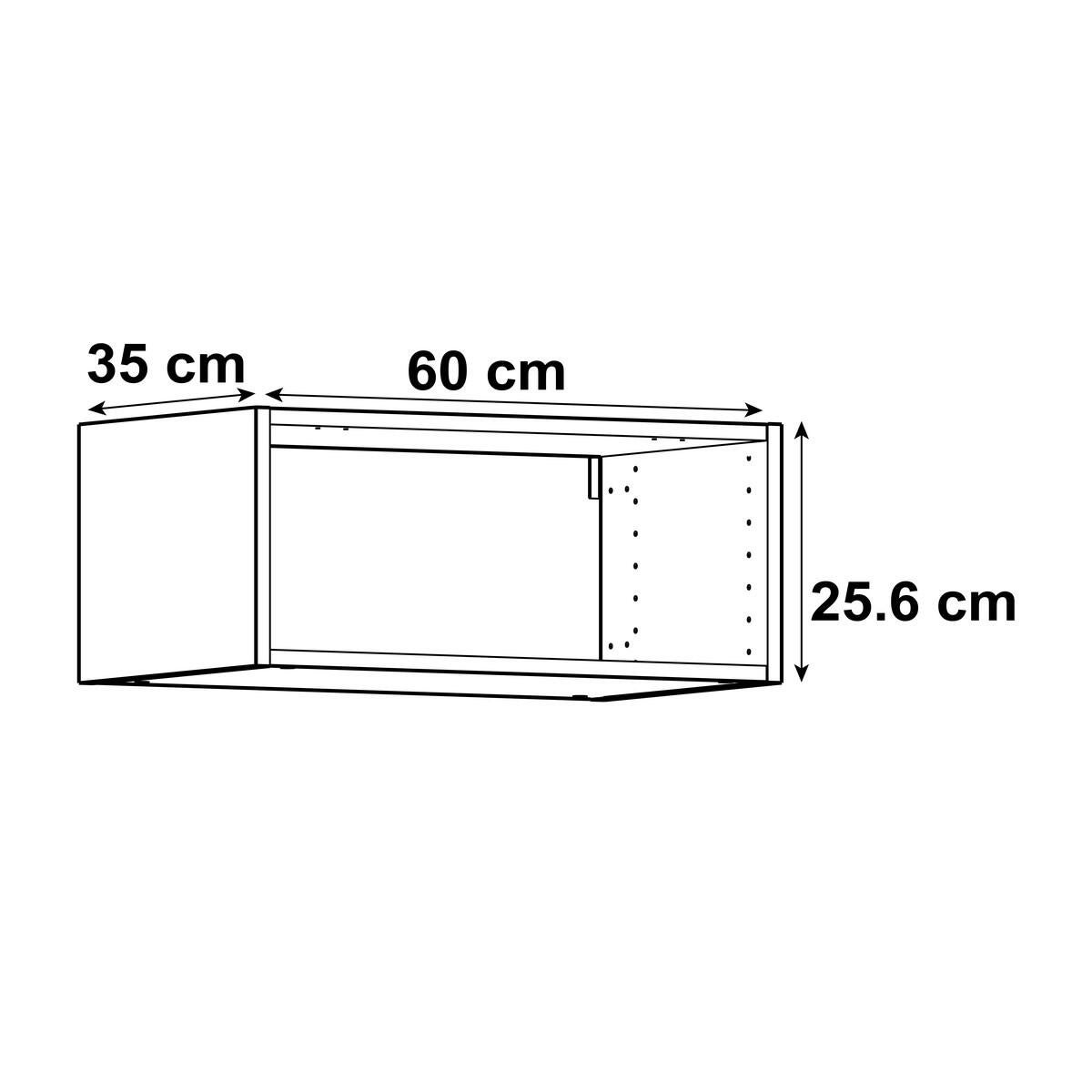 Caisson haut de cuisine DELINIA ID blanc H.25.6 x l.60 x P.35 cm - 2