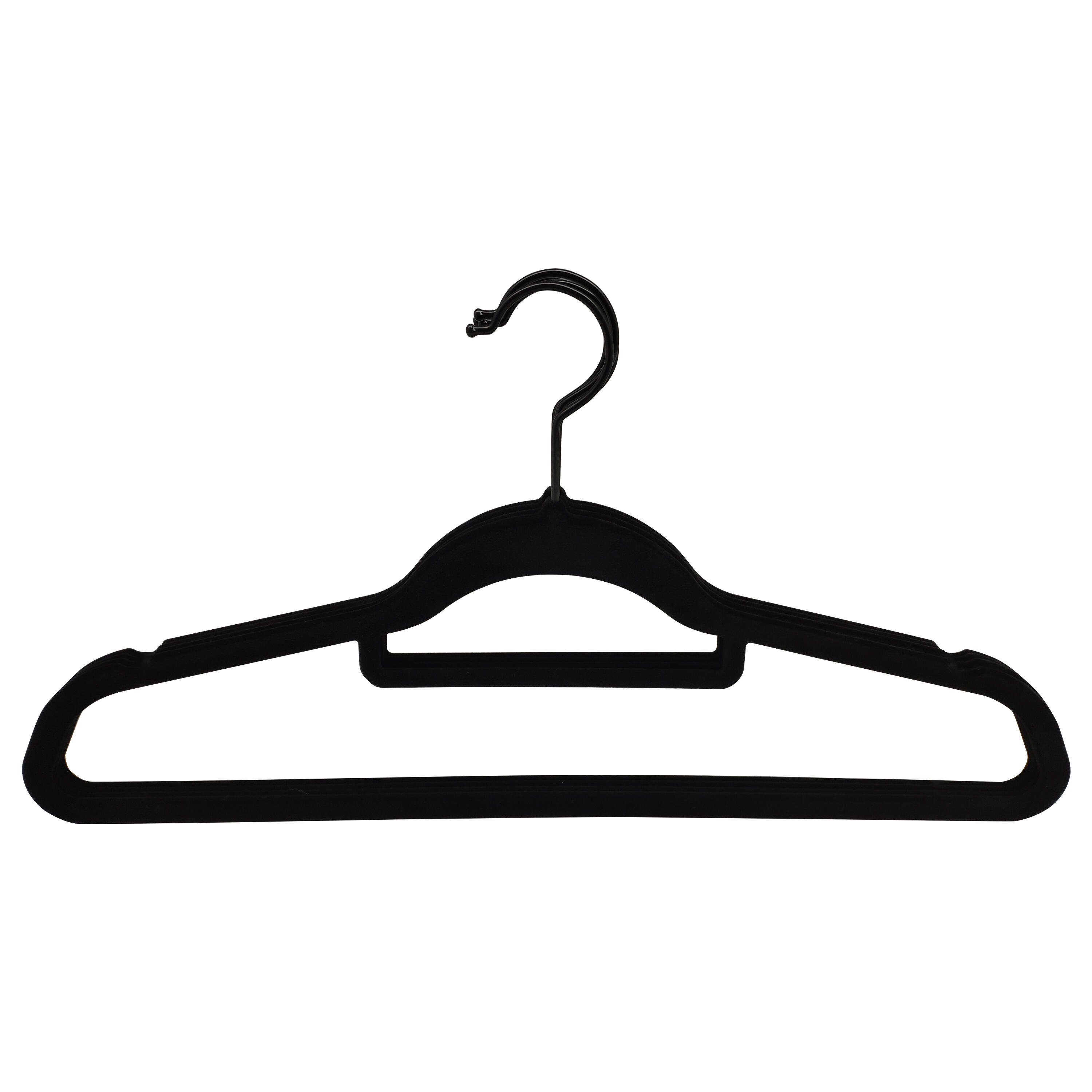 Pack 4 cabides veludo preto 45x23x2.4cm SPACEO - 2