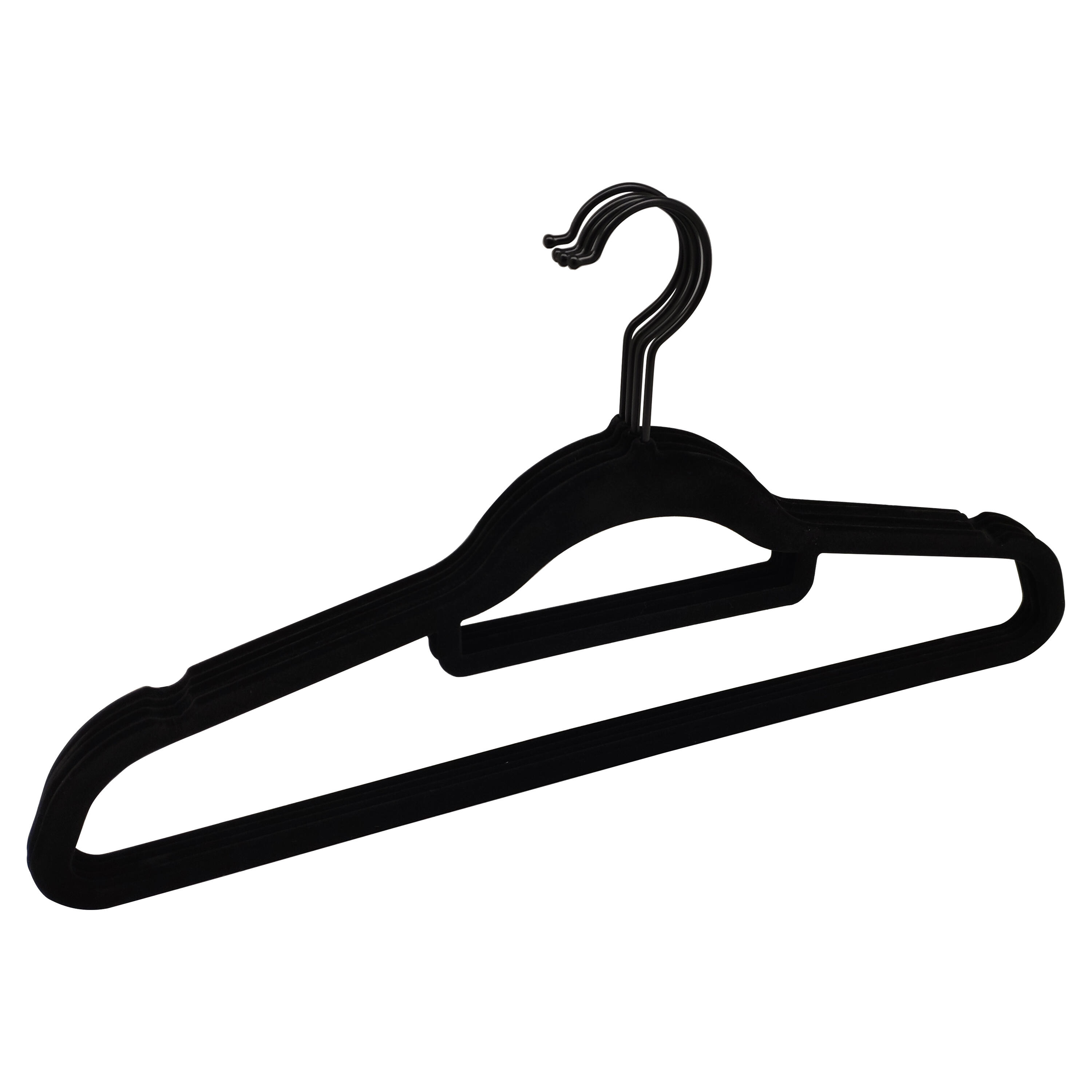 Pack 4 cabides veludo preto 45x23x2.4cm SPACEO - 19