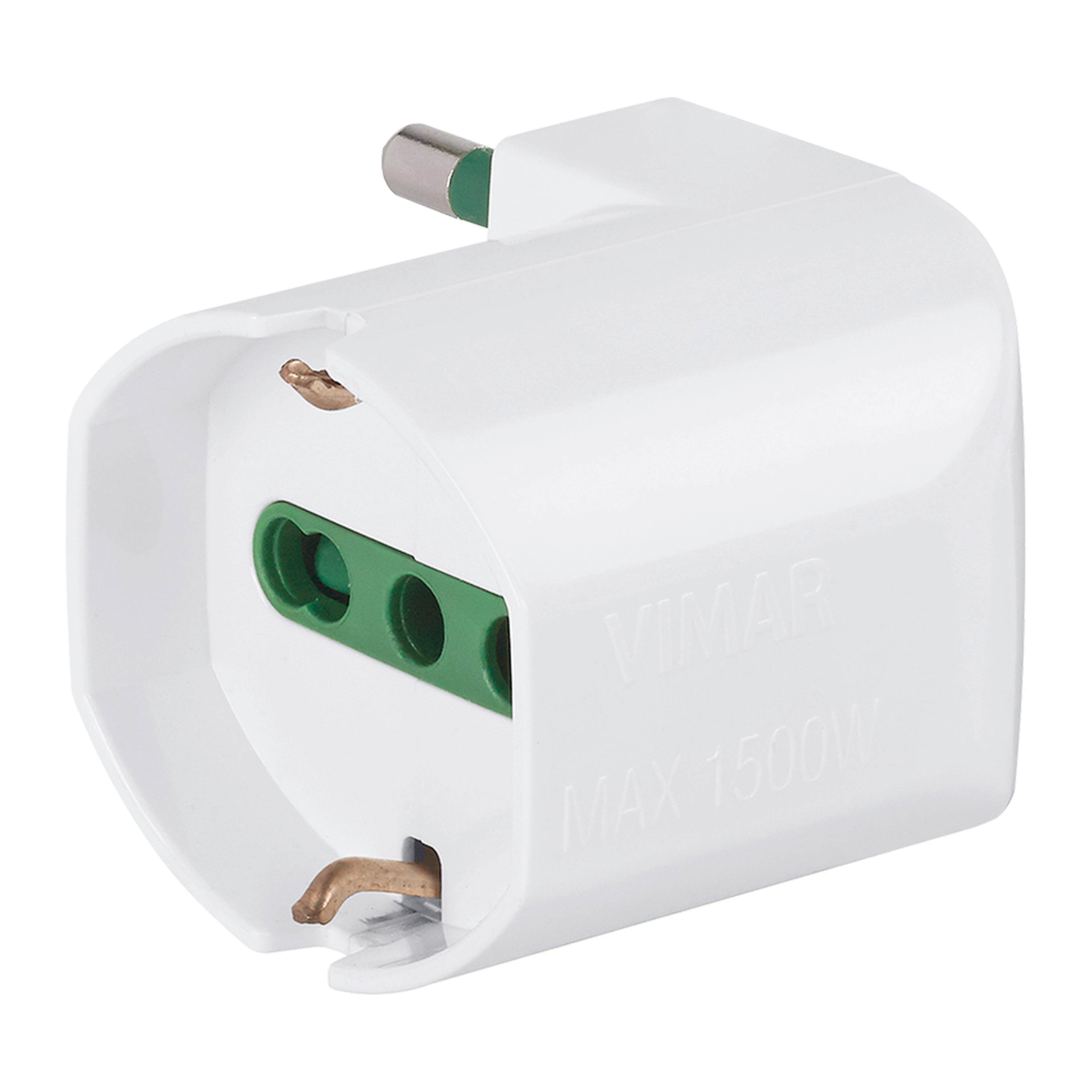 Adattatore pettine VIMAR, 1 presa 1 16 A (2 poli + terra), con spina 16 A, bianco - 2