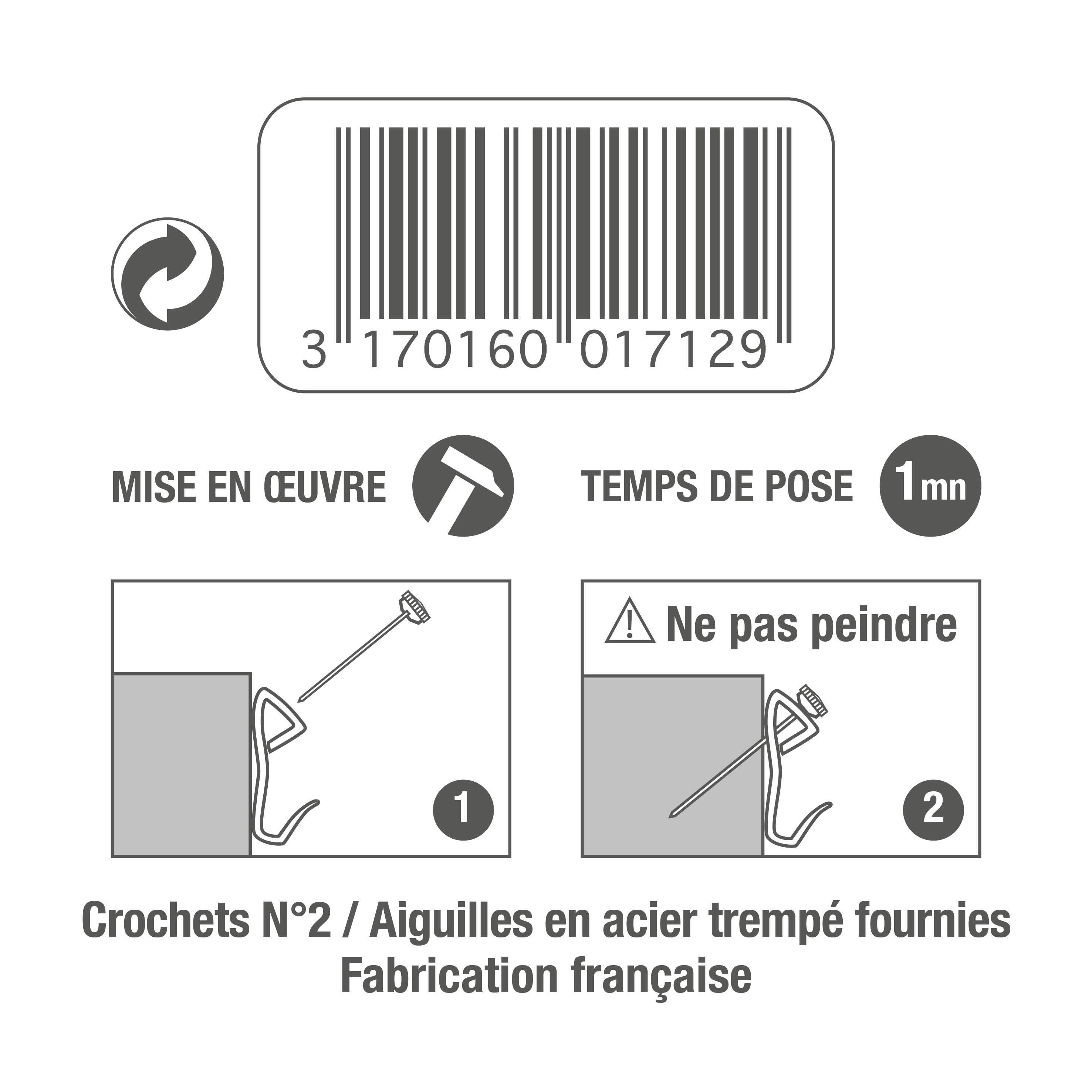 Crochet fixe LE CROCHET FRANCAIS H.28 x l.8 mm - 3