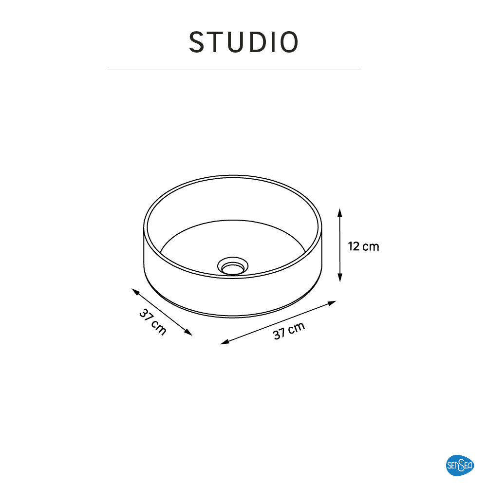 Lavabo da appoggio SENSEA tondo in ceramica bianco opaco piletta non inclusa - 22