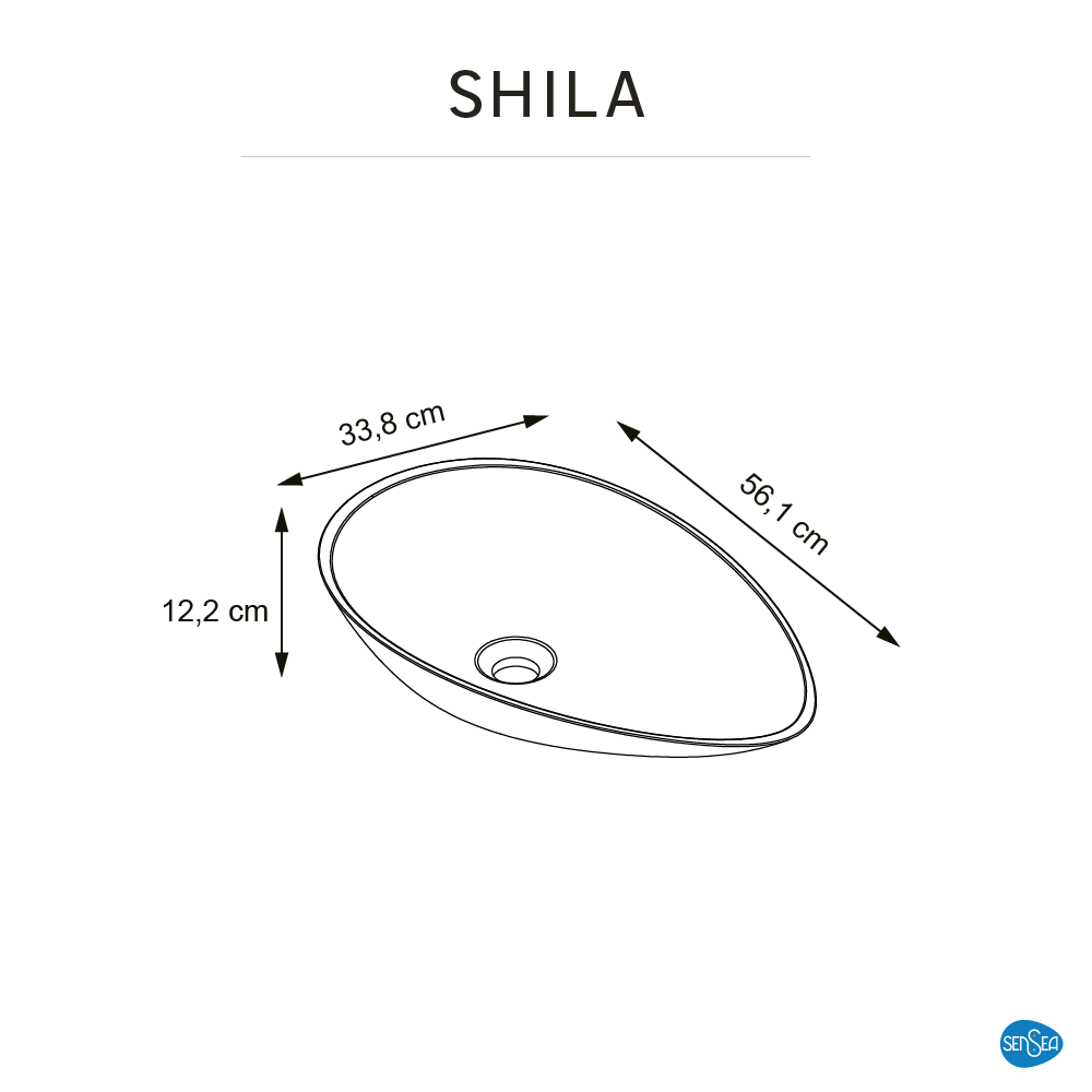 Lavatório de pousar SHILA OVAL 56,1X12,2X33,8CM BRANCO BRILHO - 5